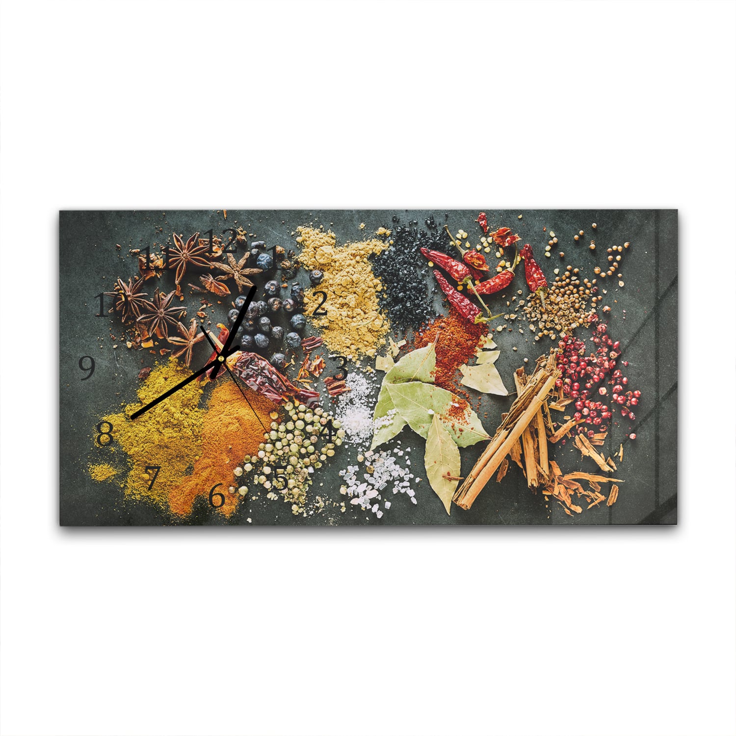 Wanduhr 60x30 - Geschmacksexplosion der Gewürze