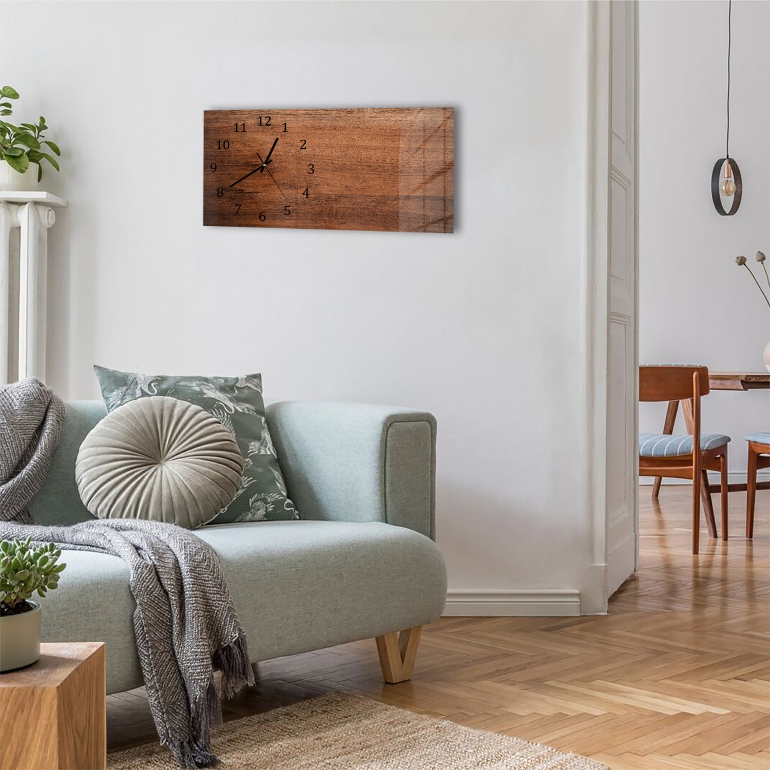 Wanduhr 60x30 - Altes braunes Holz