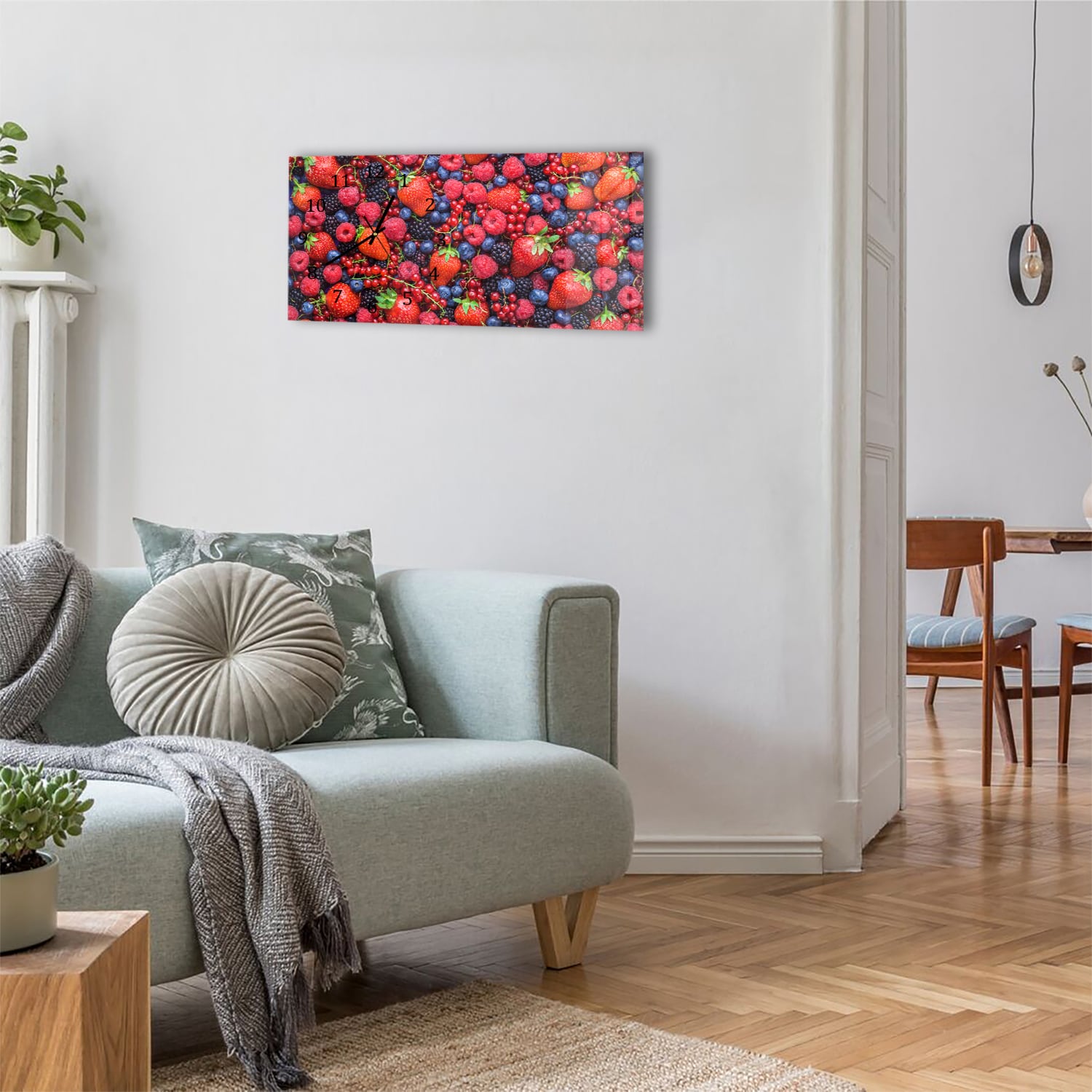 Wanduhr 60x30 - Sommerfrüchte