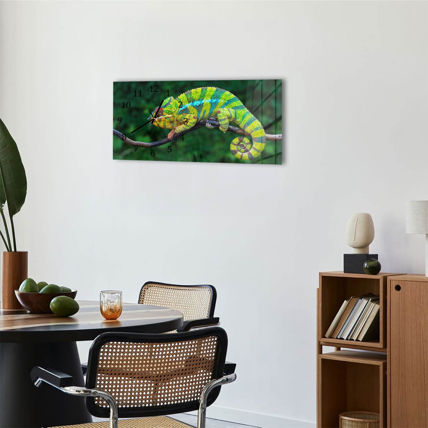 Wanduhr 60x30 - Pantherchamäleon