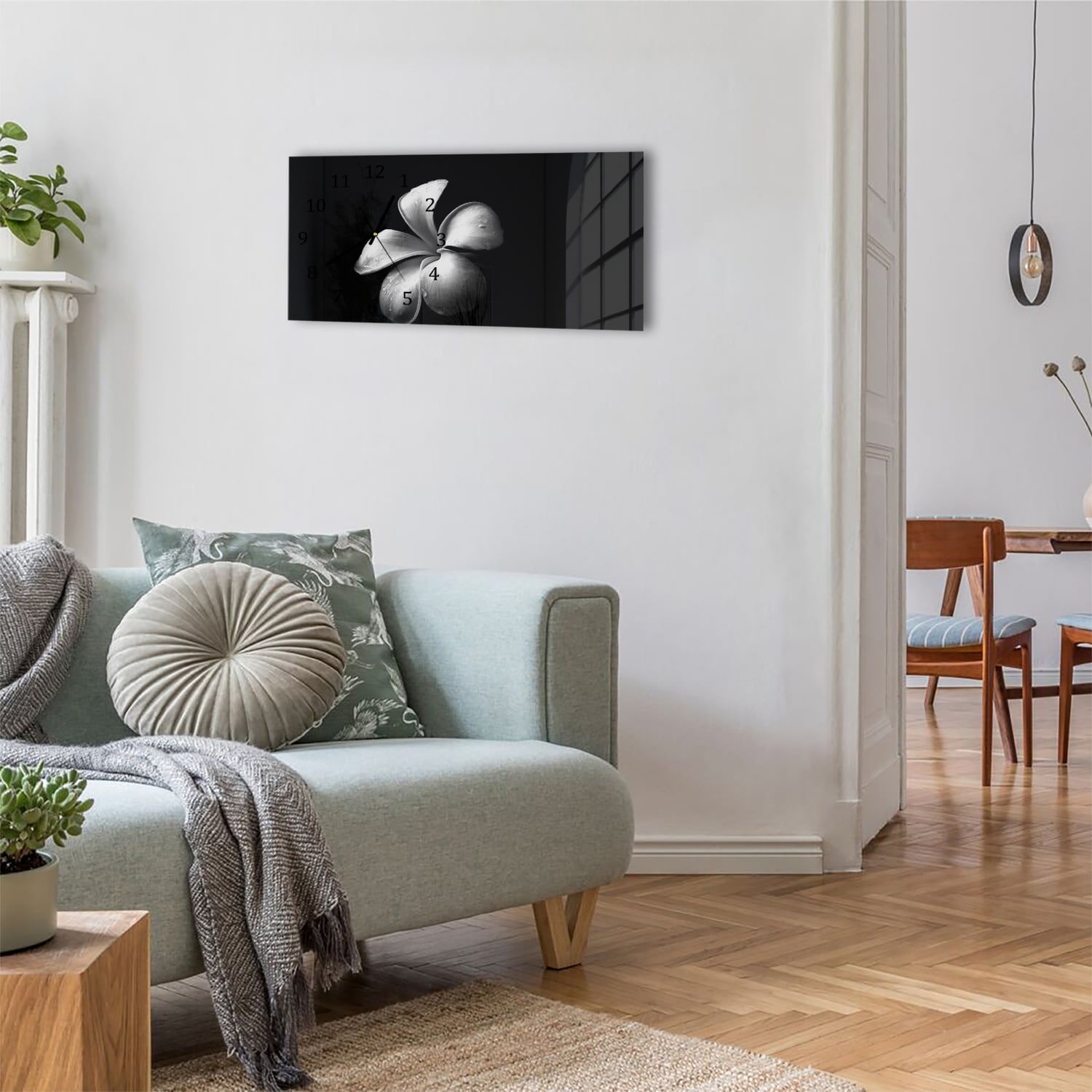 Wanduhr 60x30 - Plumeria