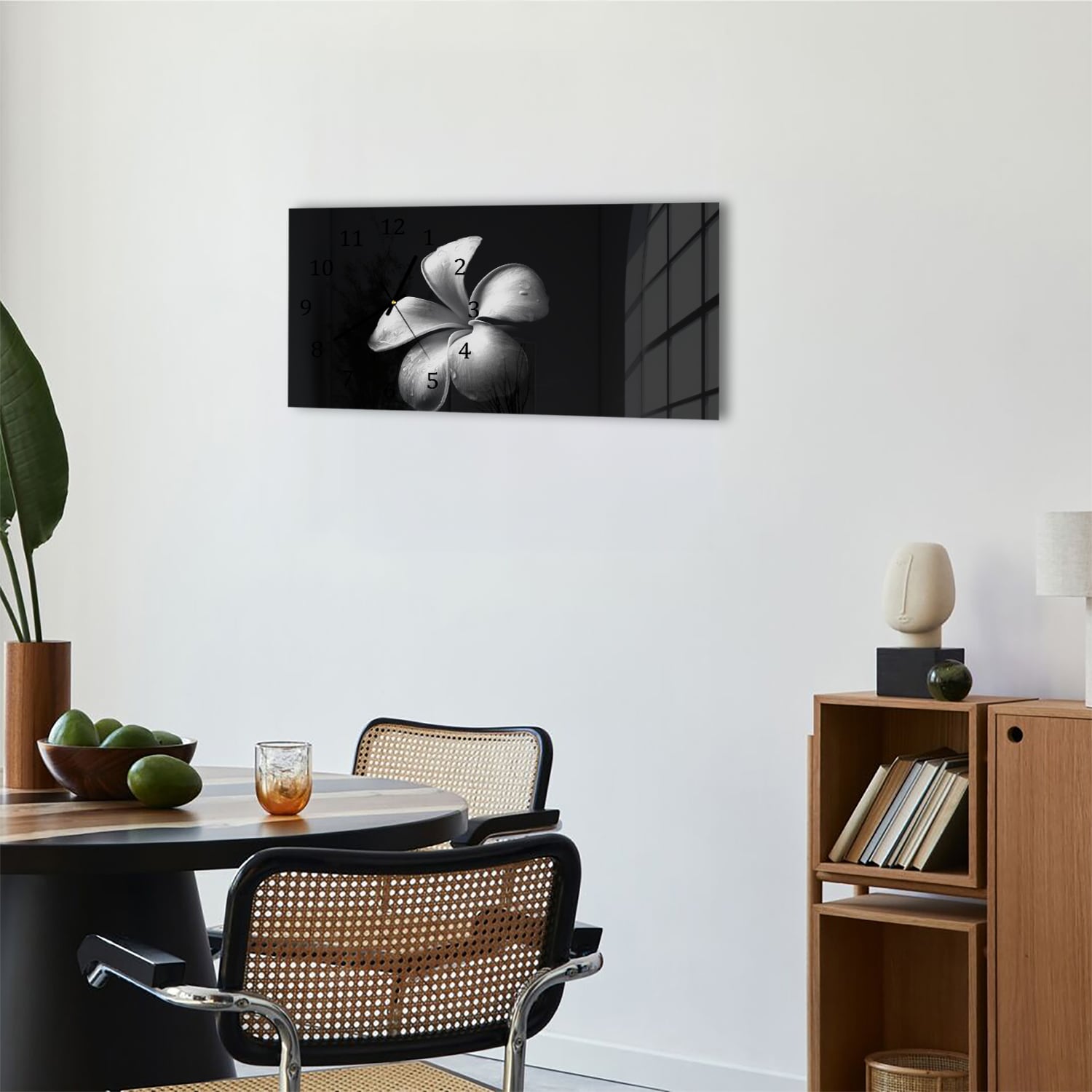Wanduhr 60x30 - Plumeria