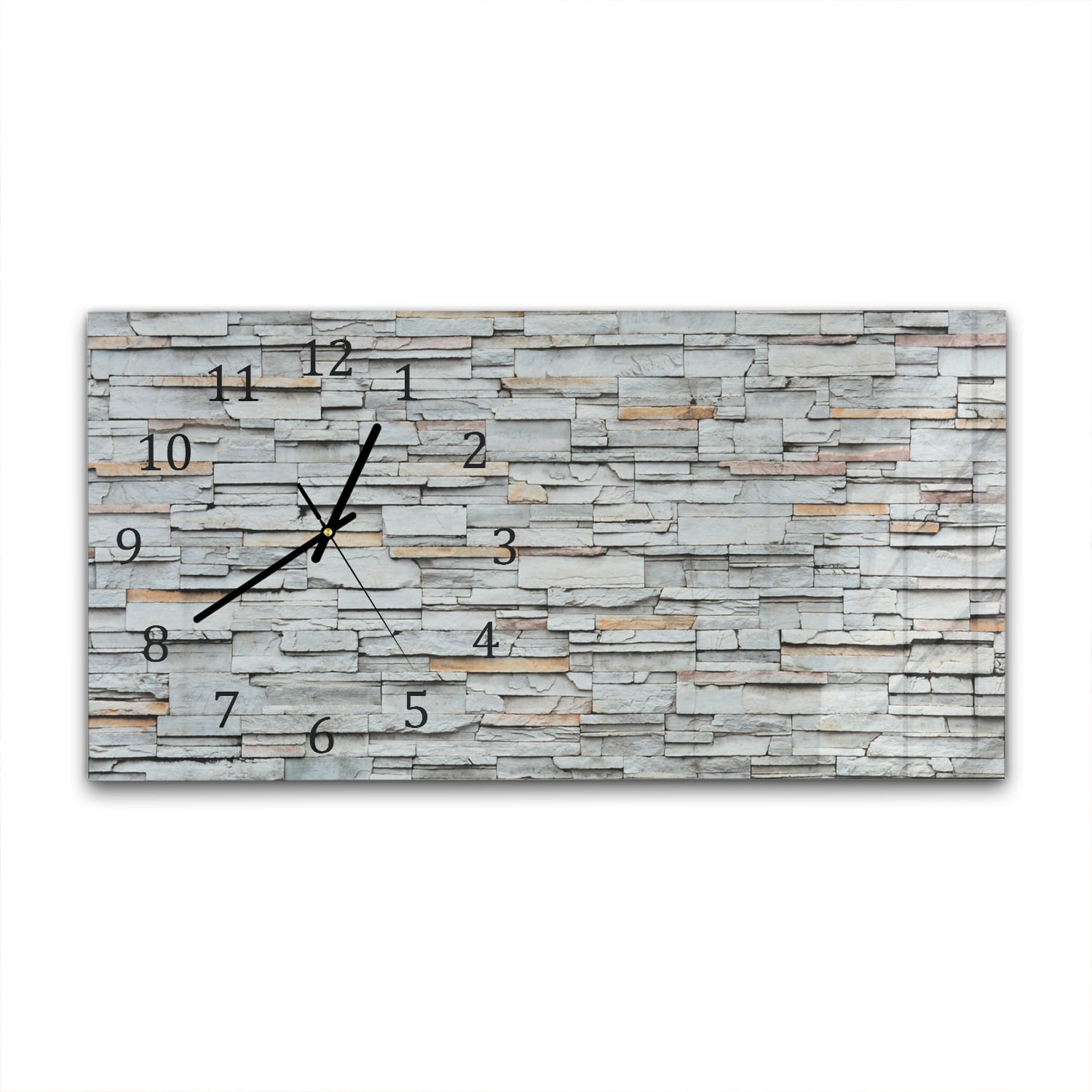 Wanduhr 60x30 - Steinmauer