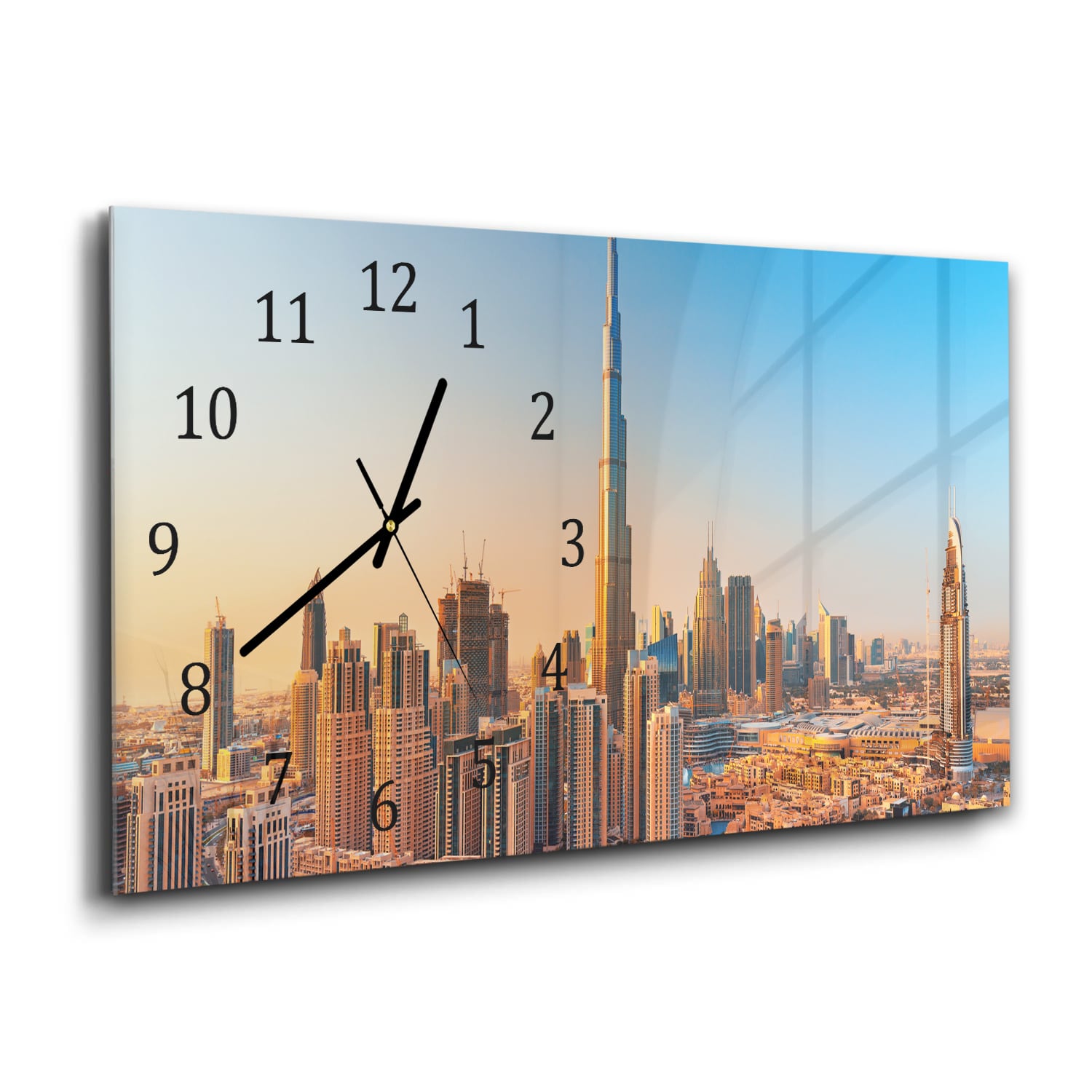 Wanduhr 60x30 - Sonnenuntergang in Dubai
