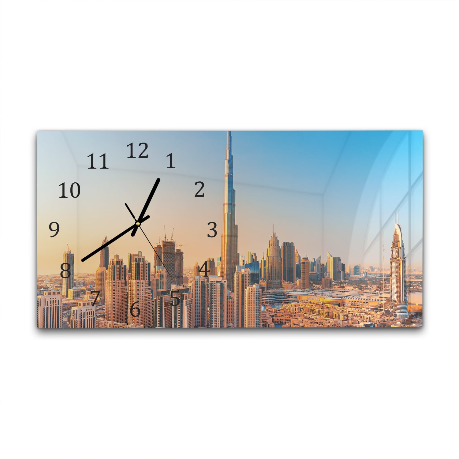 Wanduhr 60x30 - Sonnenuntergang in Dubai