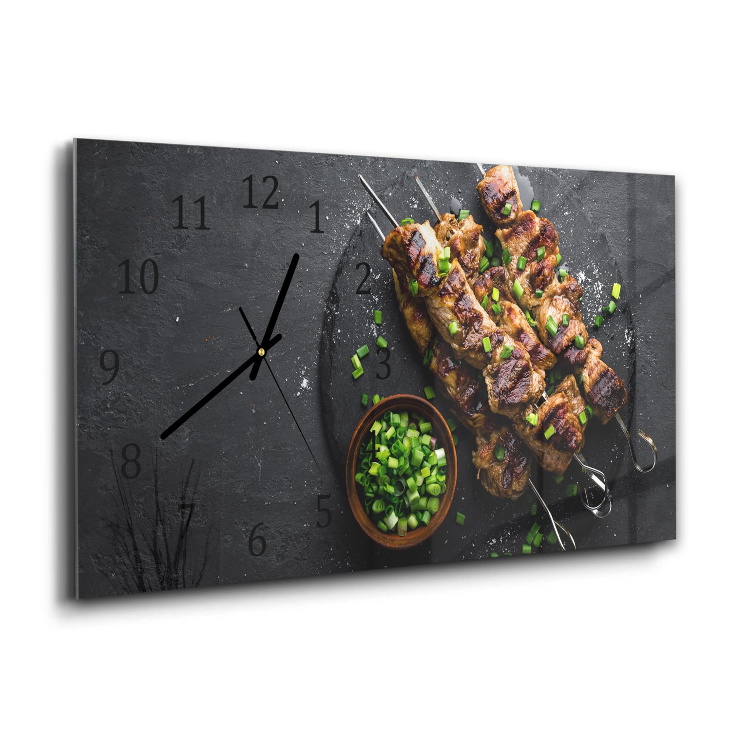 Wanduhr 60x30 - Kebab auf Spießen