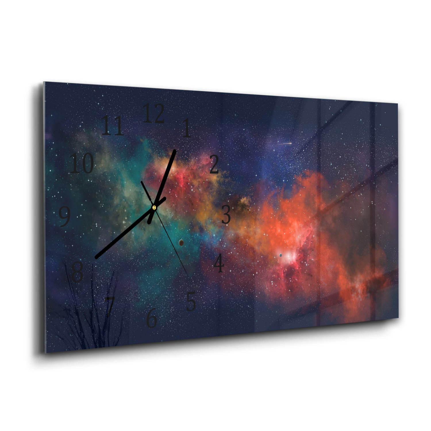 Wanduhr 60x30 - Bunter Himmel