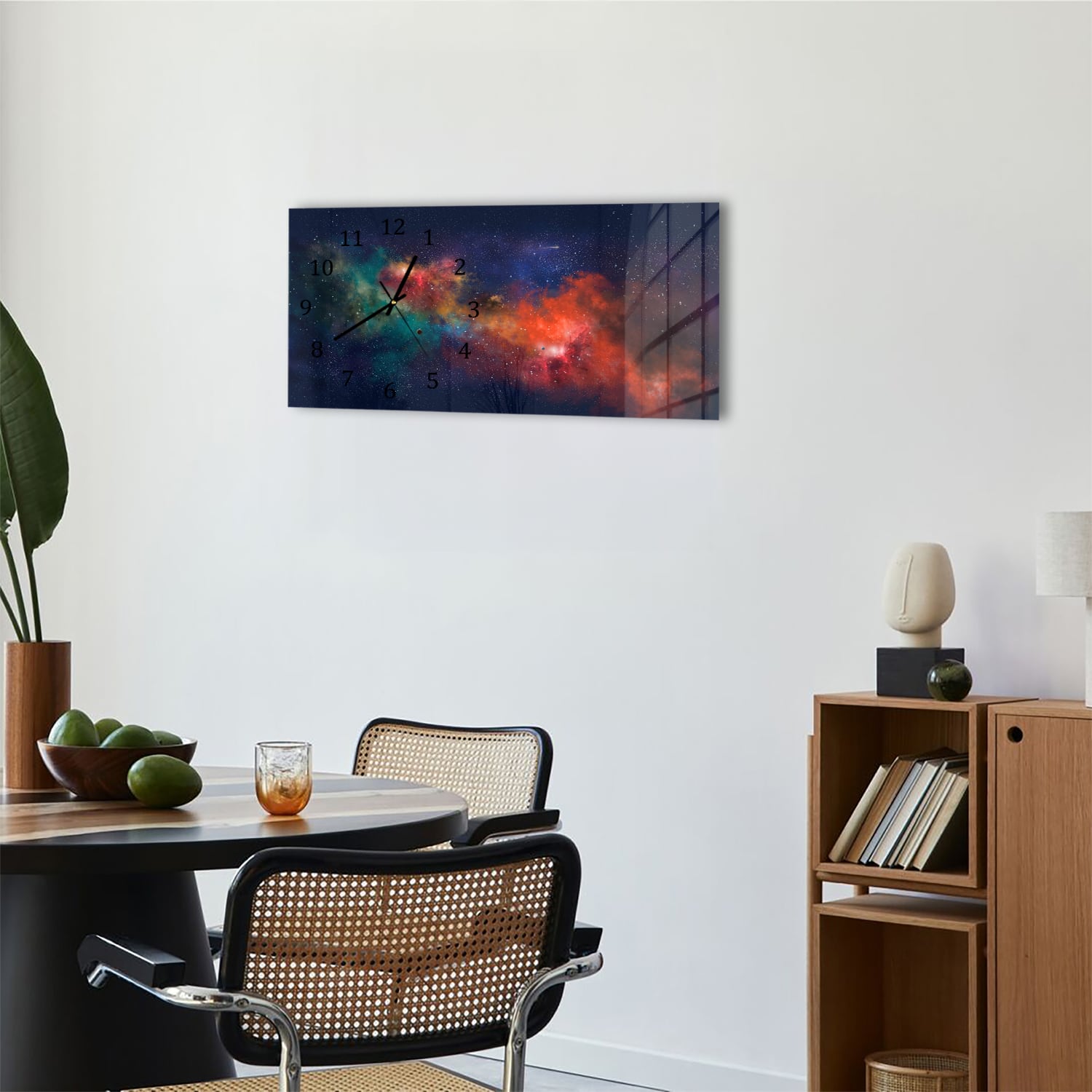 Wanduhr 60x30 - Bunter Himmel