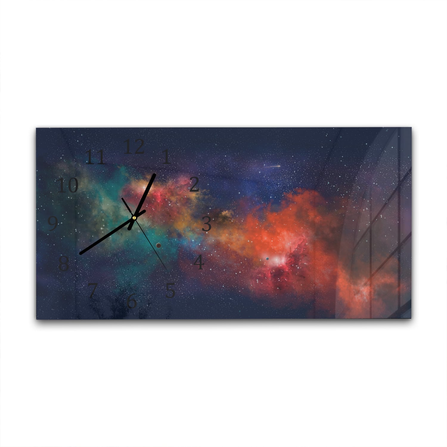 Wanduhr 60x30 - Bunter Himmel