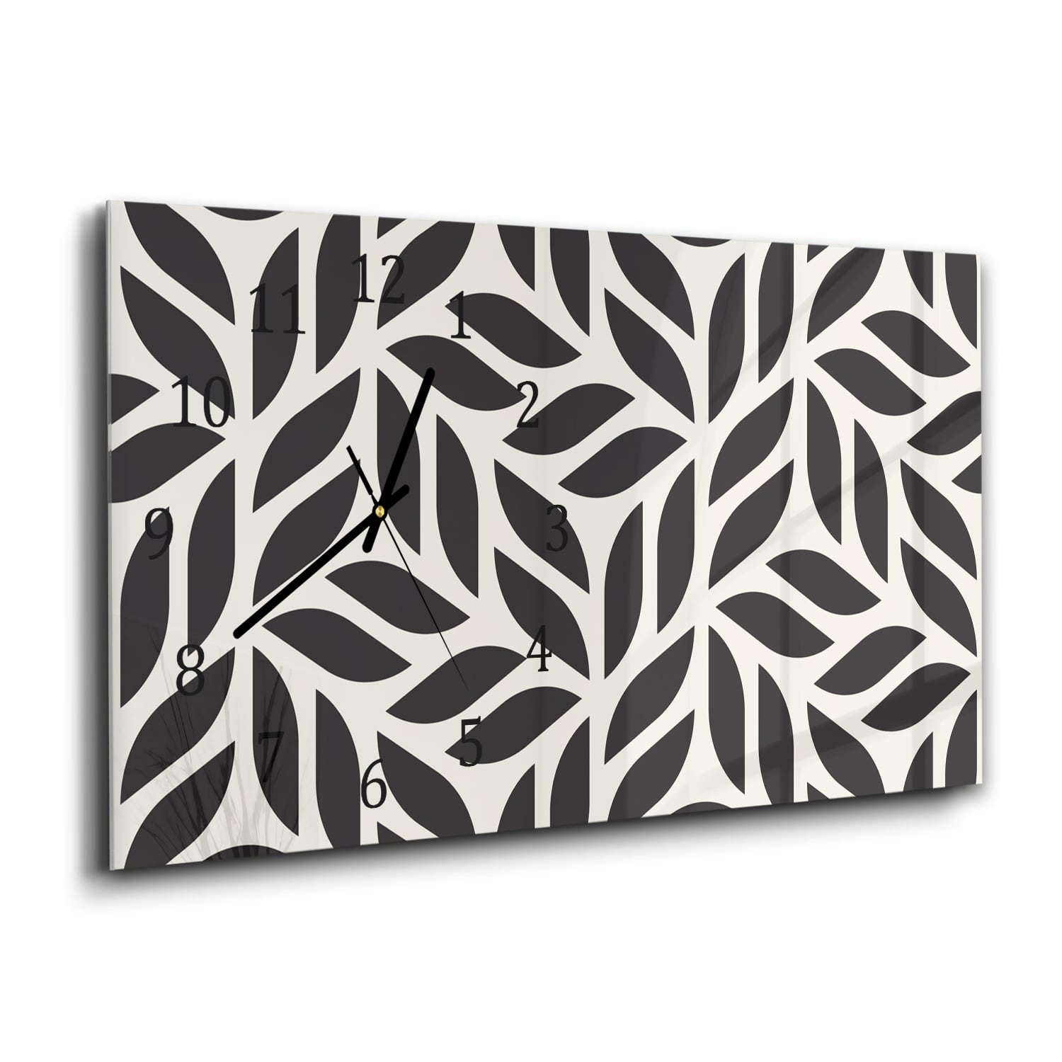 Wanduhr 60x30 - Geometrische abstrakte Struktur