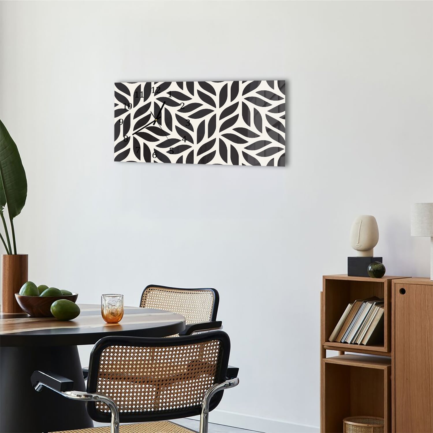 Wanduhr 60x30 - Geometrische abstrakte Struktur