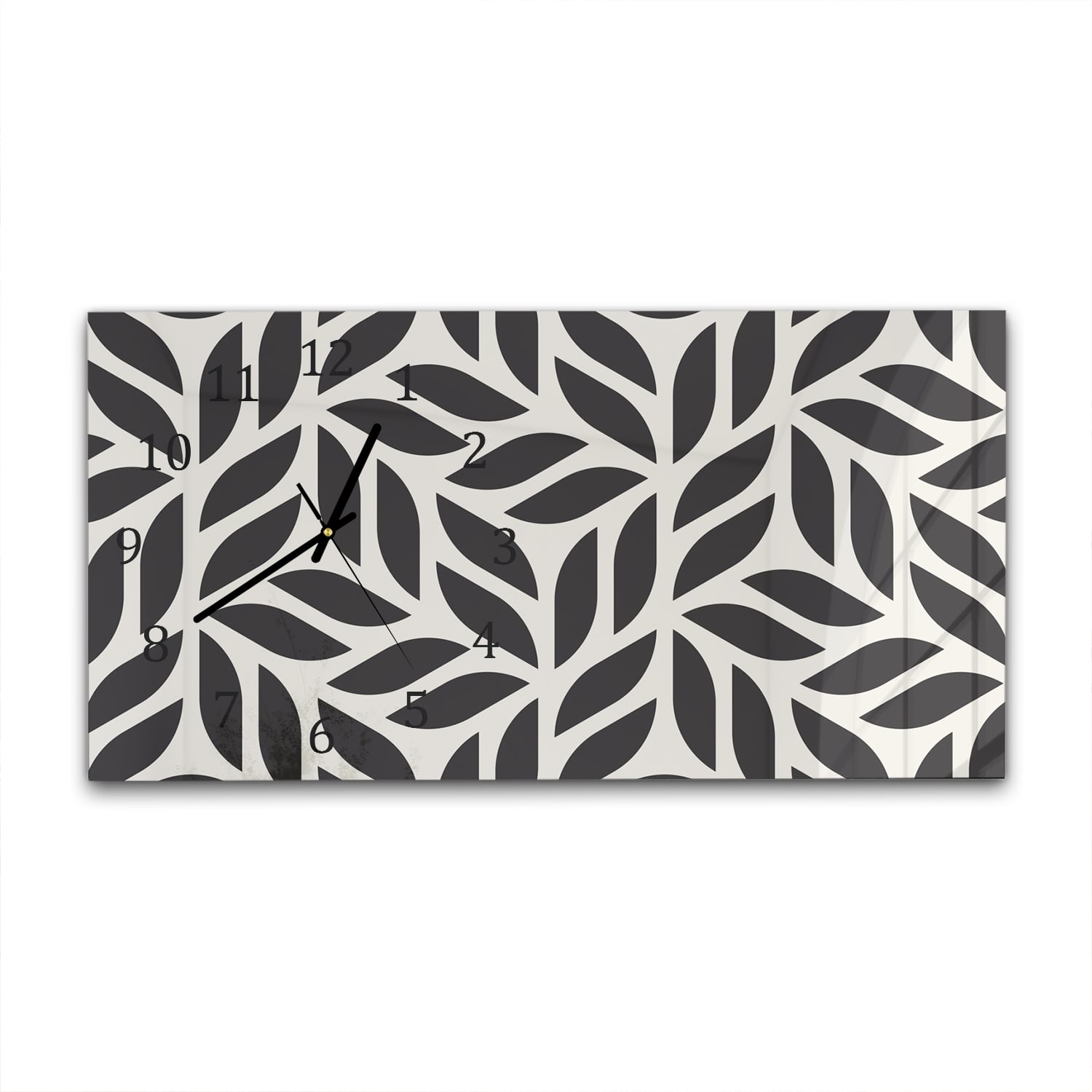 Wanduhr 60x30 - Geometrische abstrakte Struktur