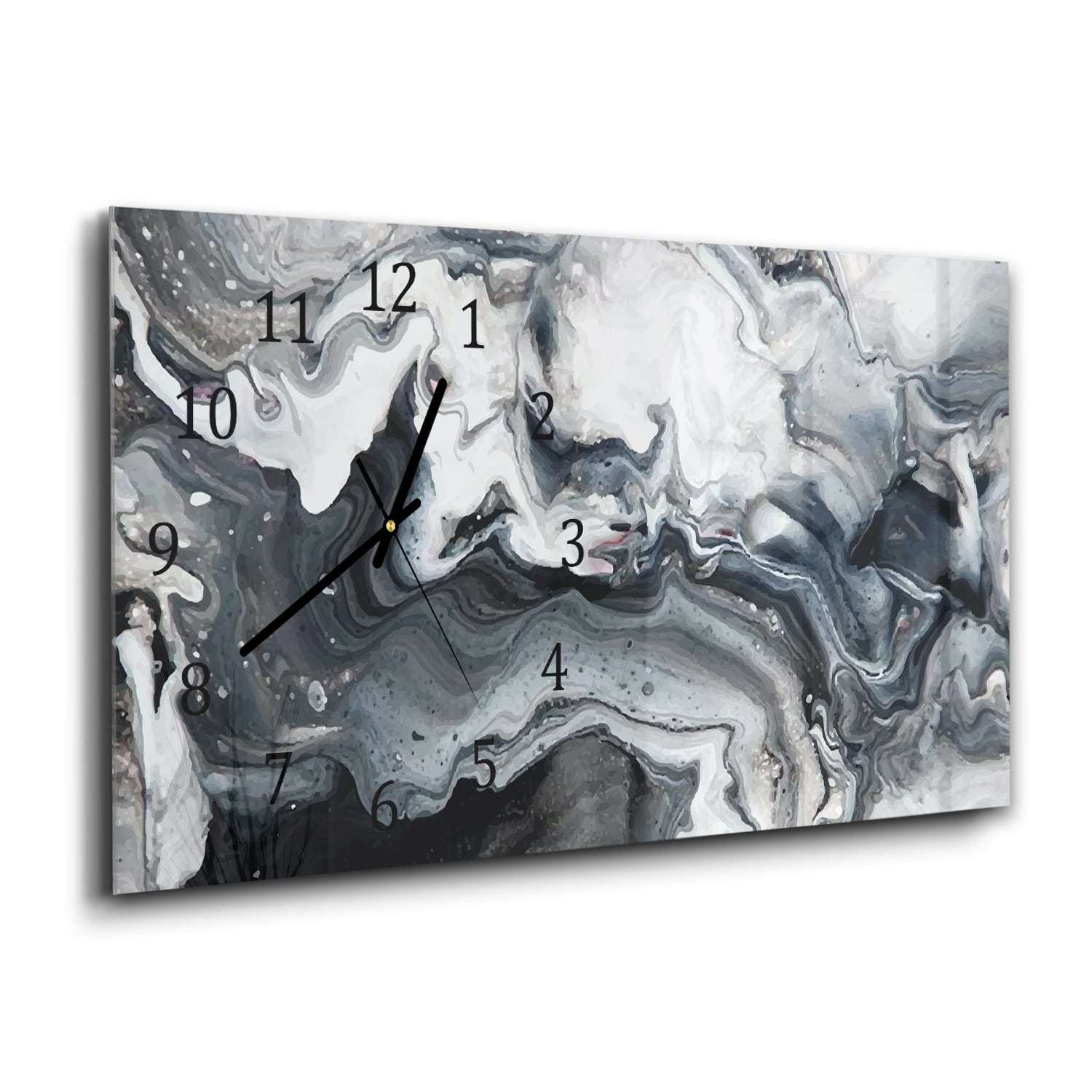 Wanduhr 60x30 - Marmor-Wellenmuster
