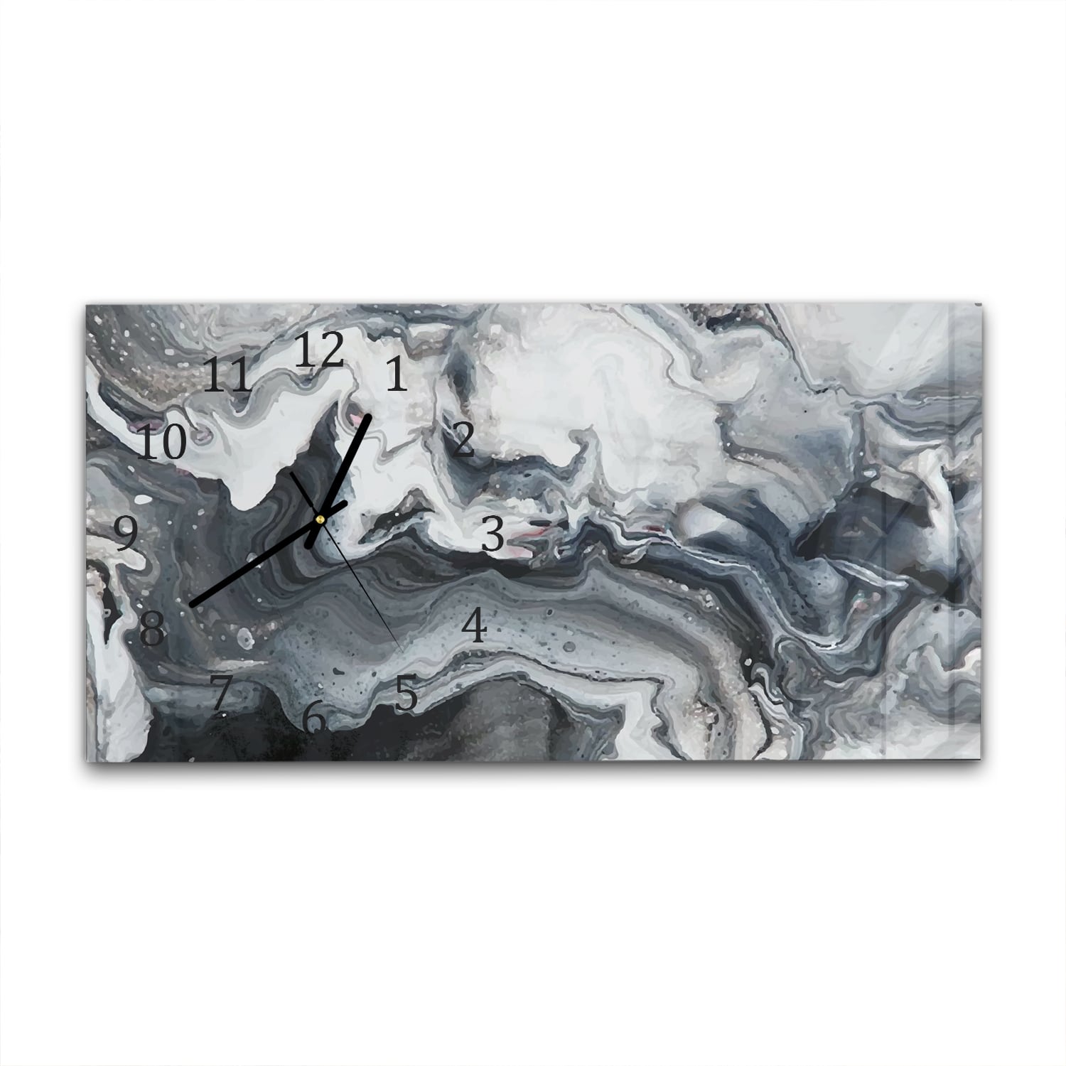Wanduhr 60x30 - Marmor-Wellenmuster