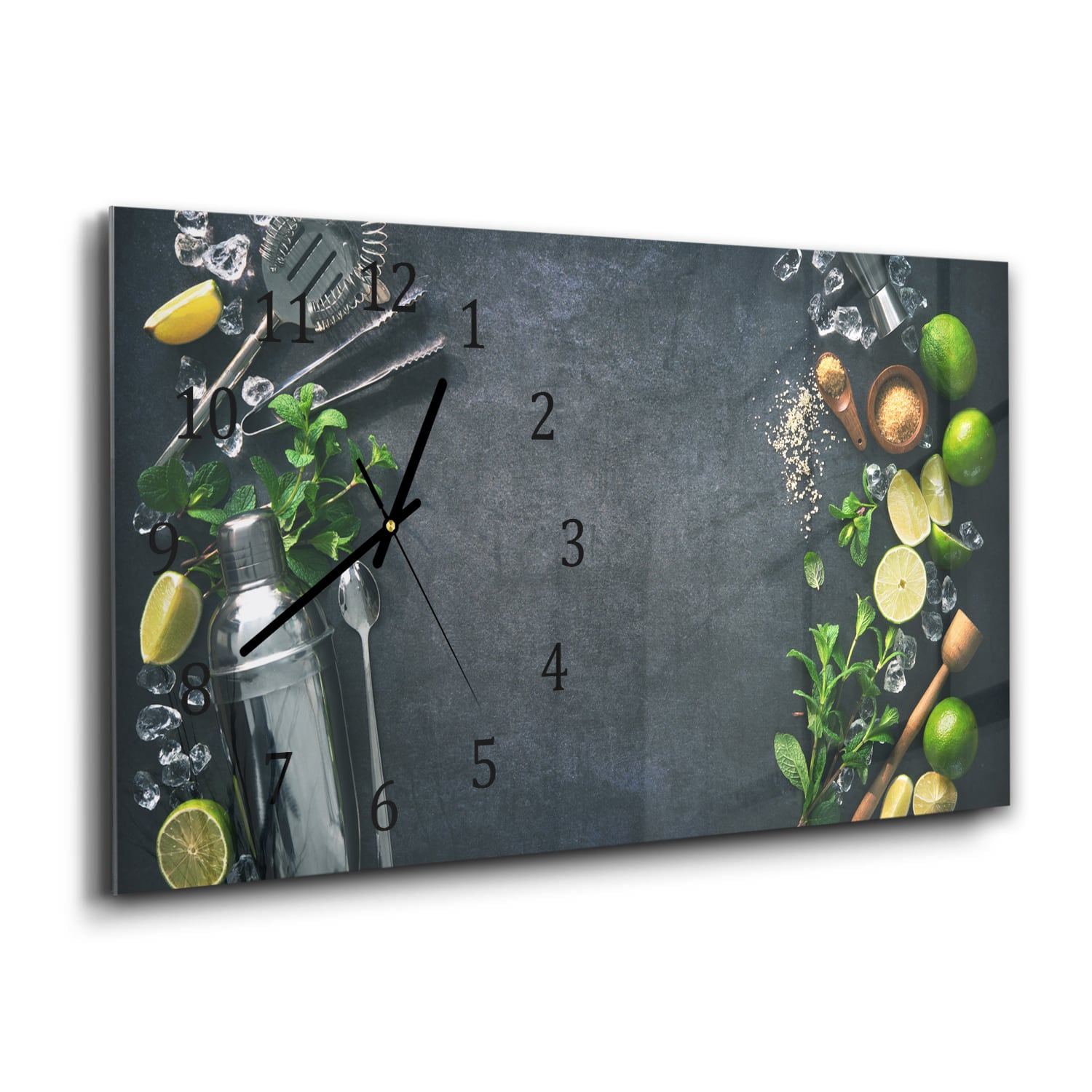 Wanduhr 60x30 - Cocktailzubereitung