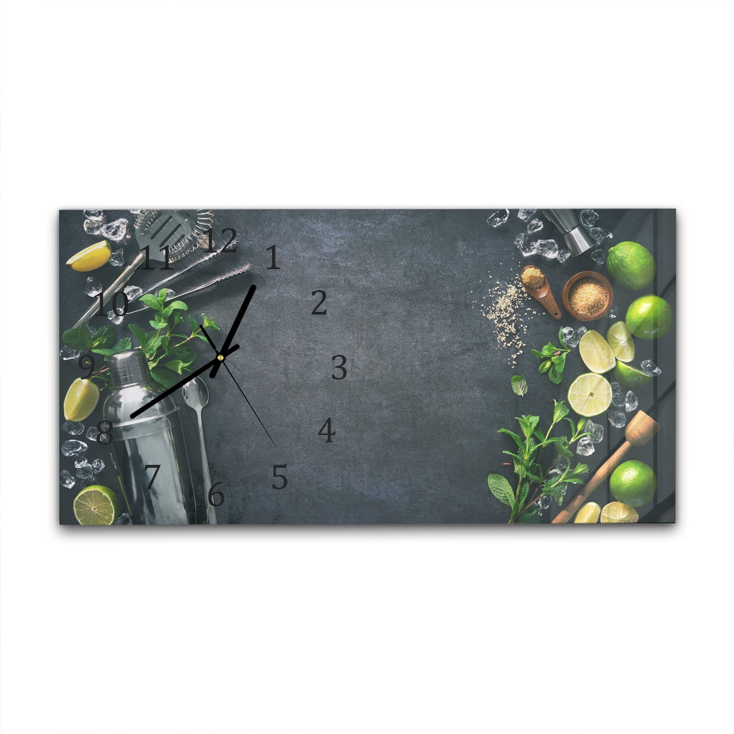 Wanduhr 60x30 - Cocktailzubereitung