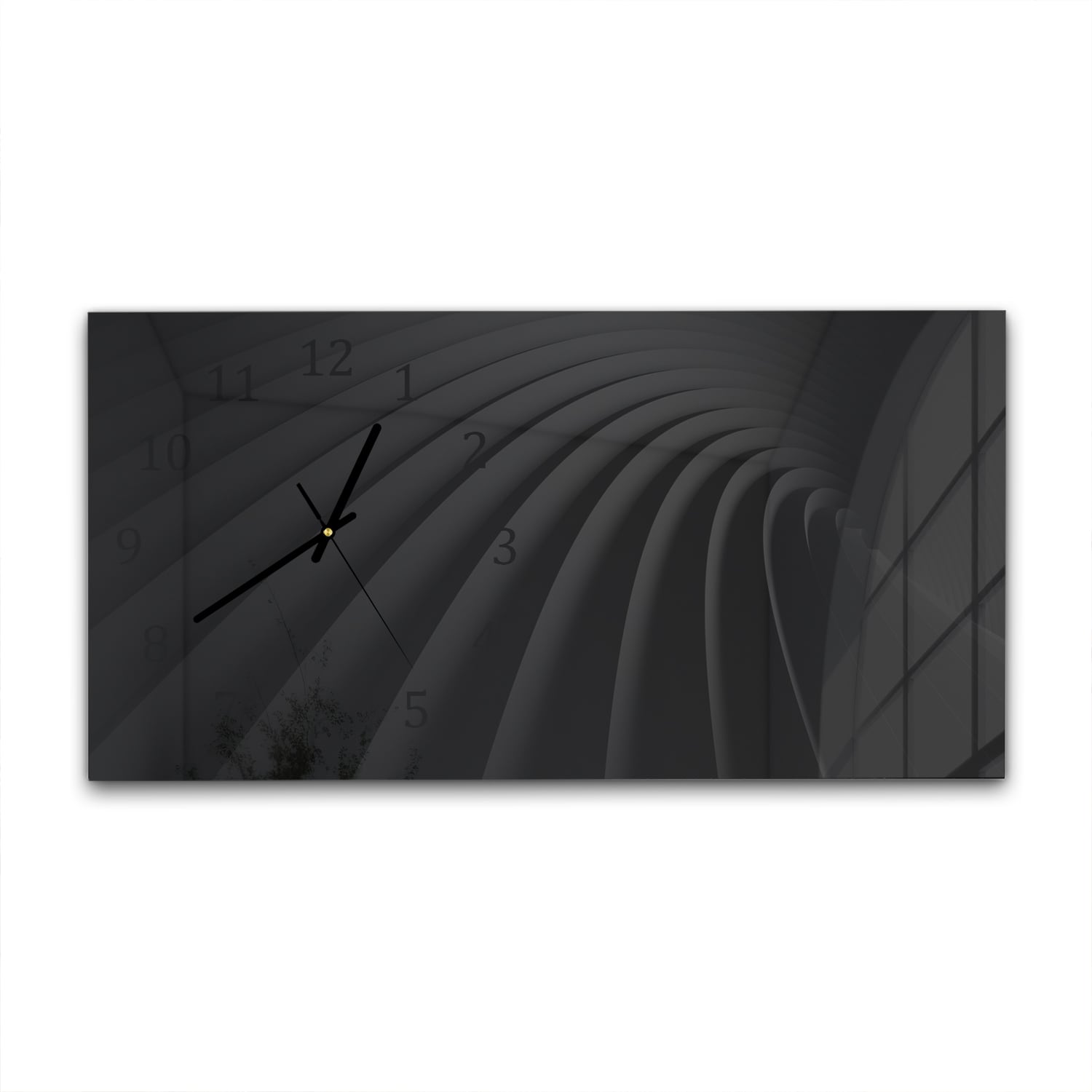 Wanduhr 60x30 - Luxuriöse schwarze Linien