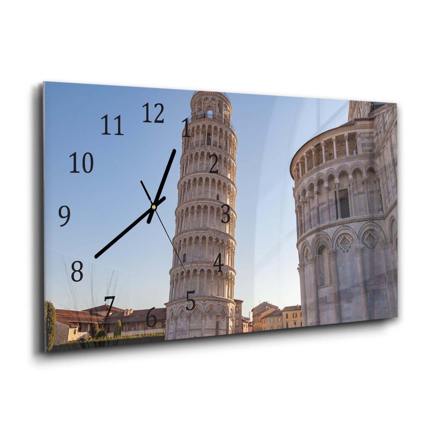 Wanduhr 60x30 - Der Berühmte schiefe Turm von Pisa