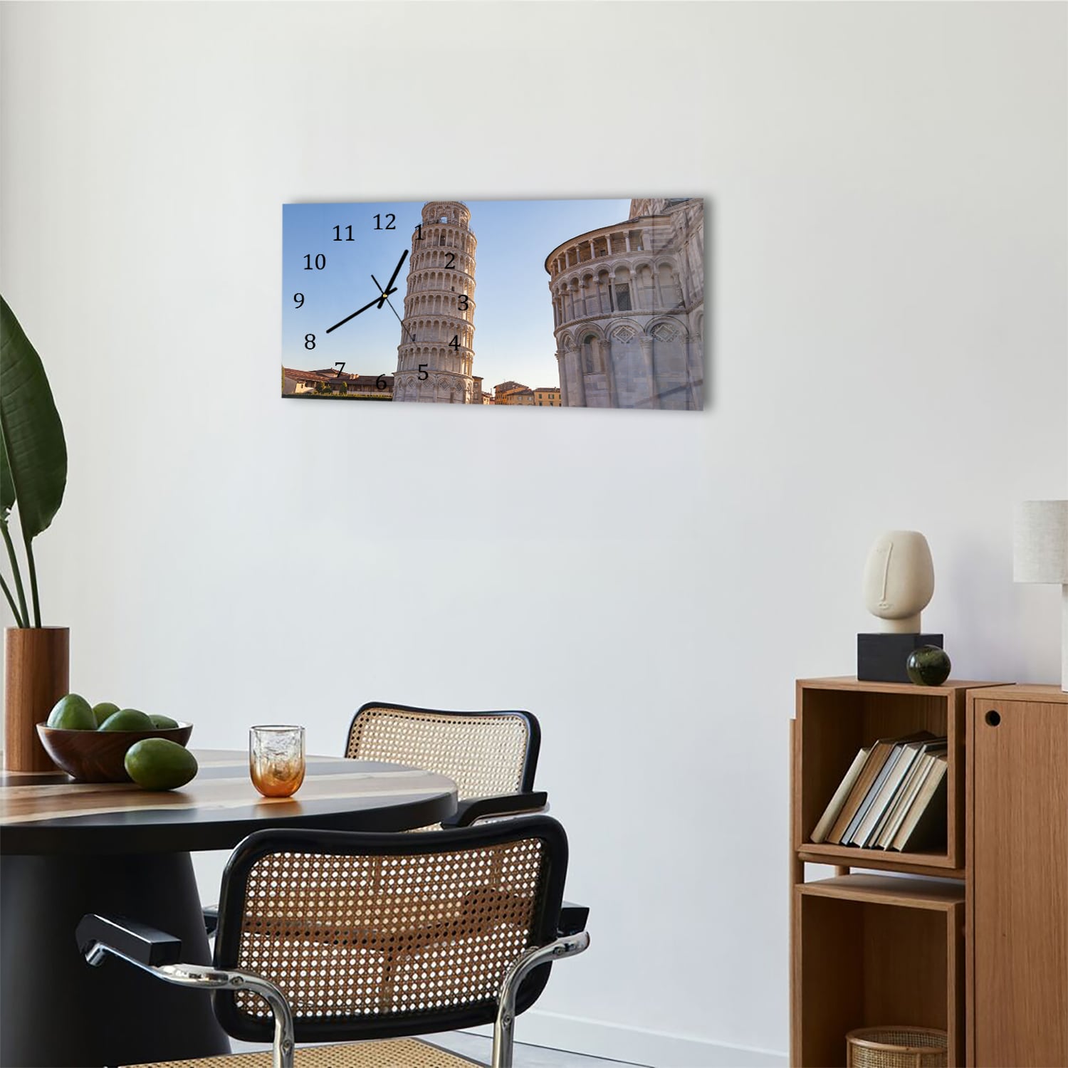 Wanduhr 60x30 - Der Berühmte schiefe Turm von Pisa