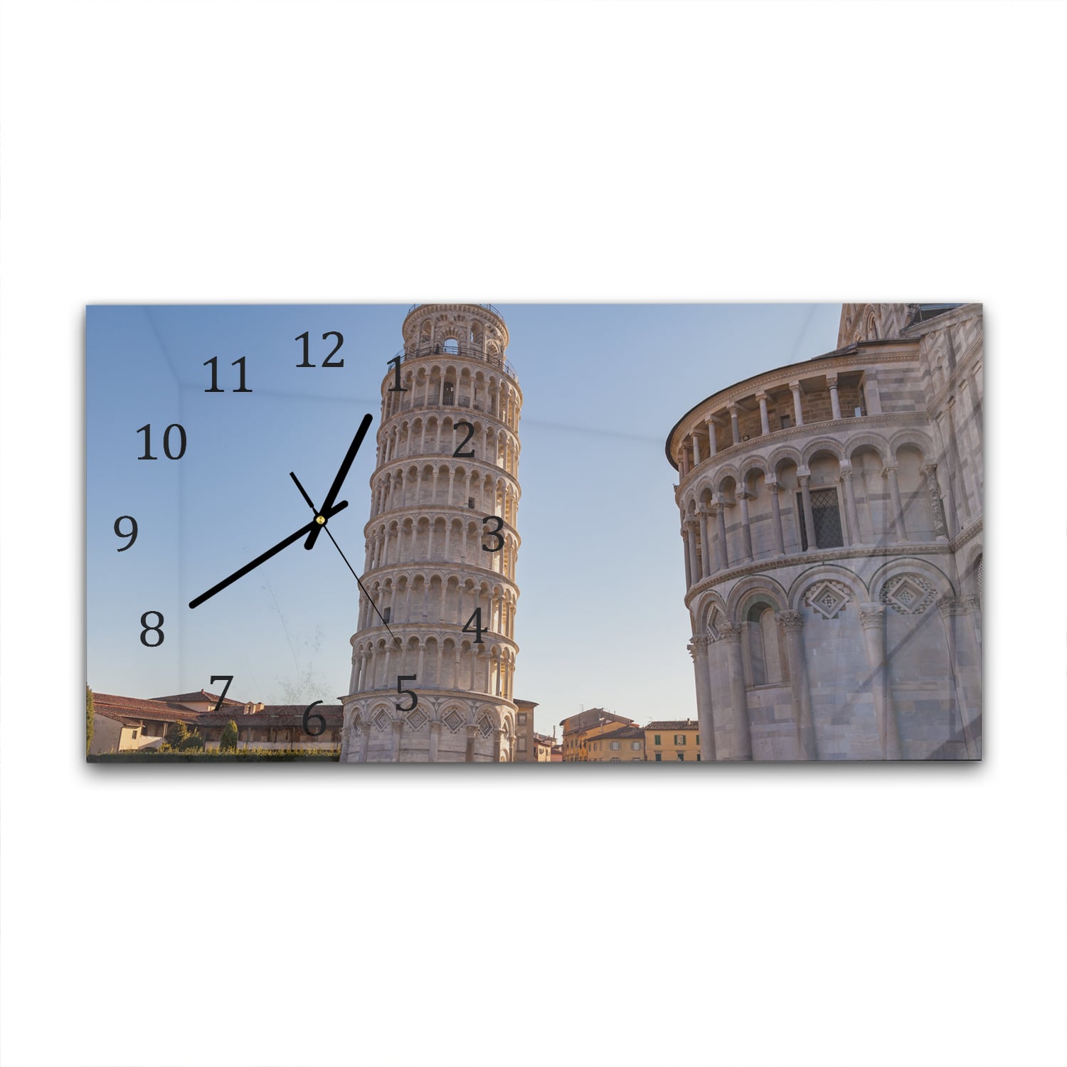 Wanduhr 60x30 - Der Berühmte schiefe Turm von Pisa