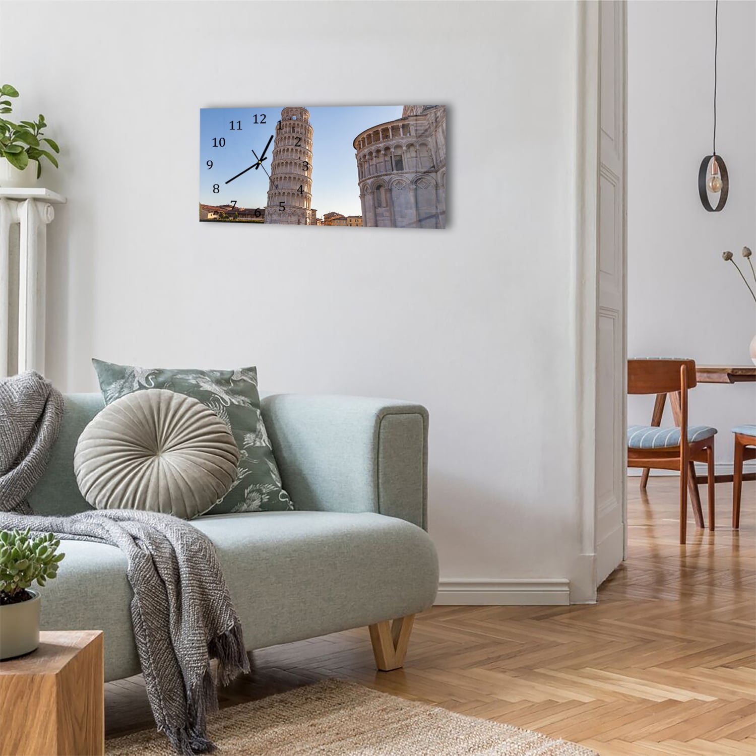 Wanduhr 60x30 - Der Berühmte schiefe Turm von Pisa