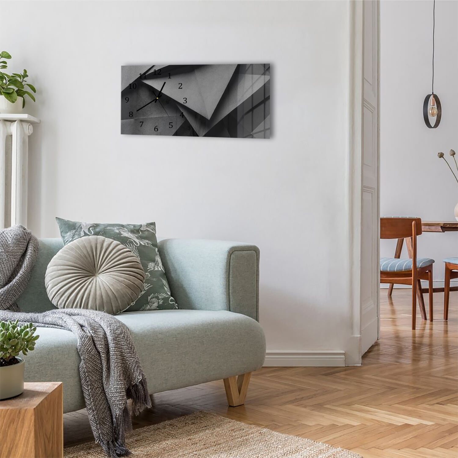 Wanduhr 60x30 - Geometrische Formen