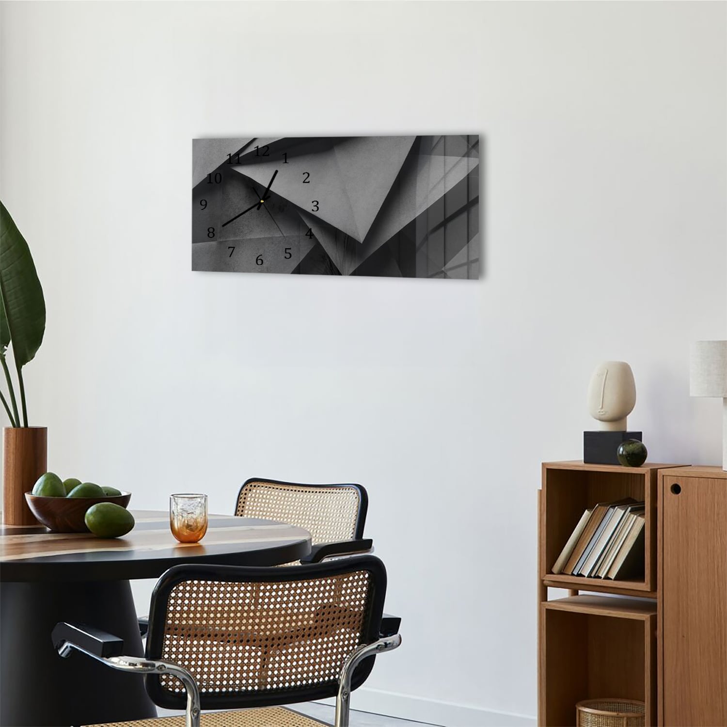 Wanduhr 60x30 - Geometrische Formen