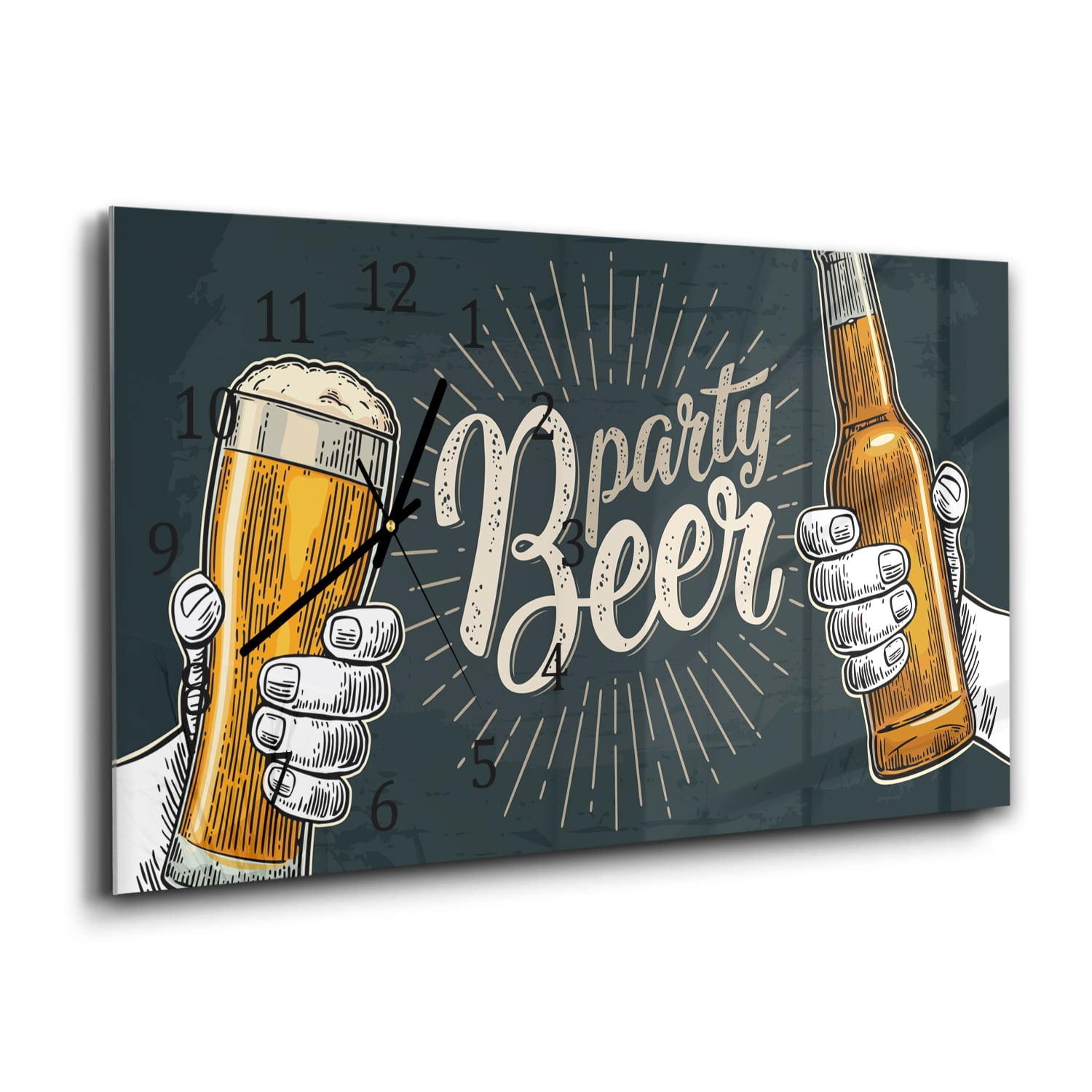 Wanduhr 60x30 - Ein Bier dazu