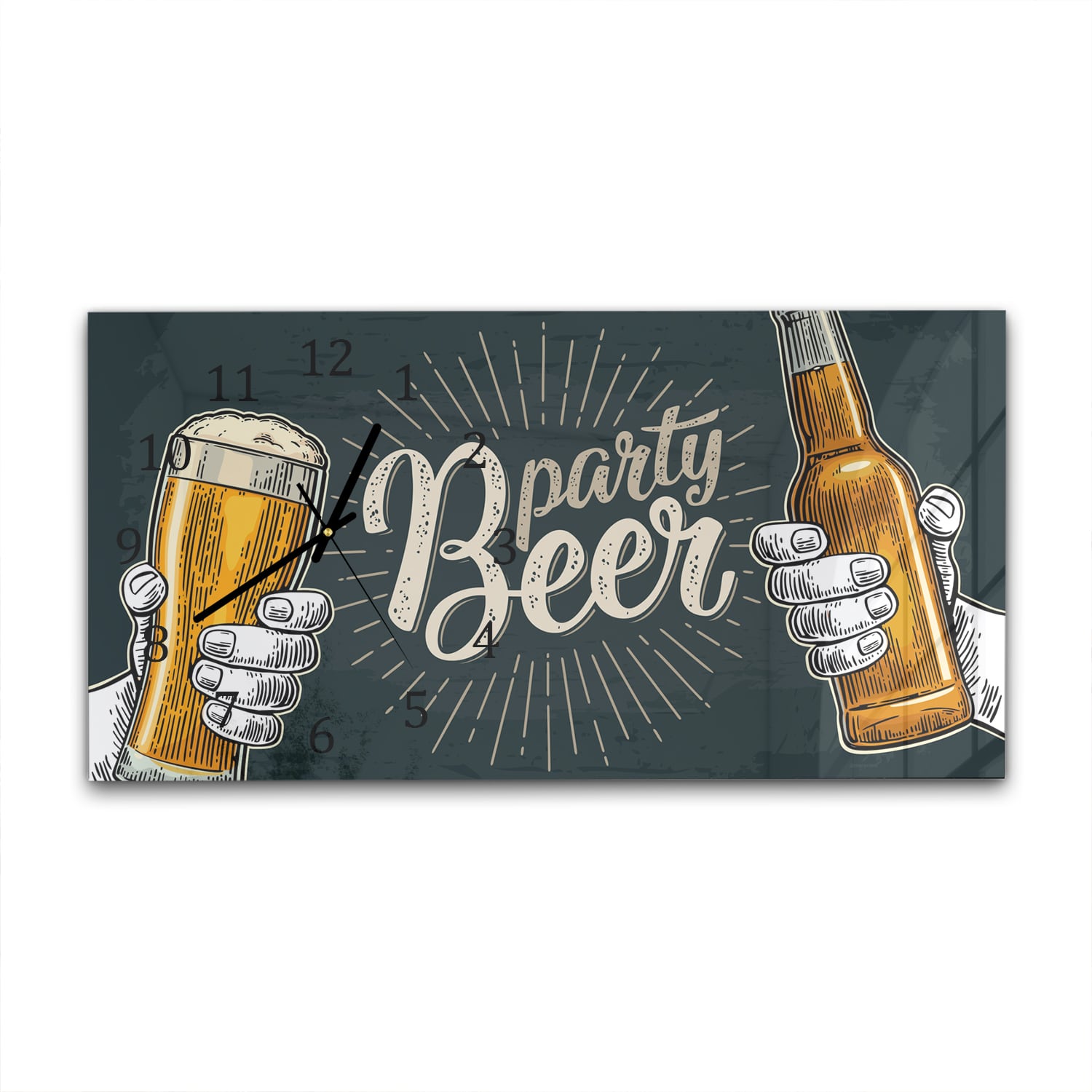 Wanduhr 60x30 - Ein Bier dazu