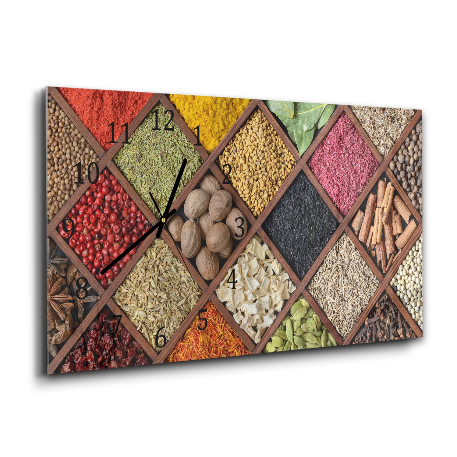 Wanduhr 60x30 - Gewürze-Mosaik