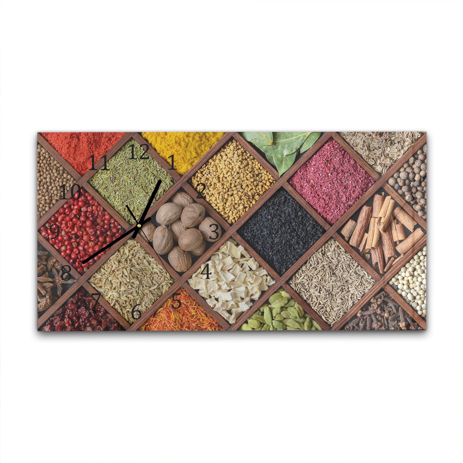 Wanduhr 60x30 - Gewürze-Mosaik