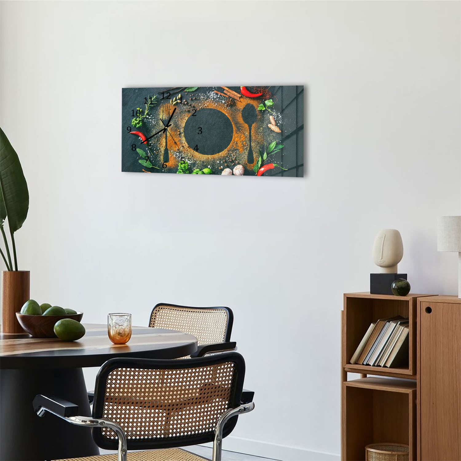 Wanduhr 60x30 - Die Kunst des Kochens