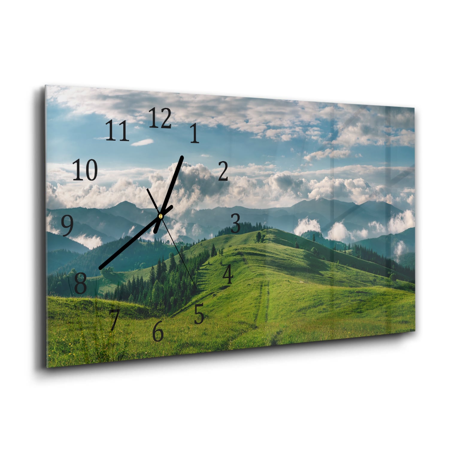 Wanduhr 60x30 - Hoch in den Bergen