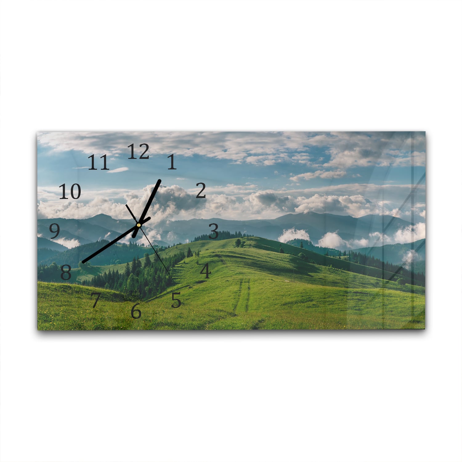 Wanduhr 60x30 - Hoch in den Bergen