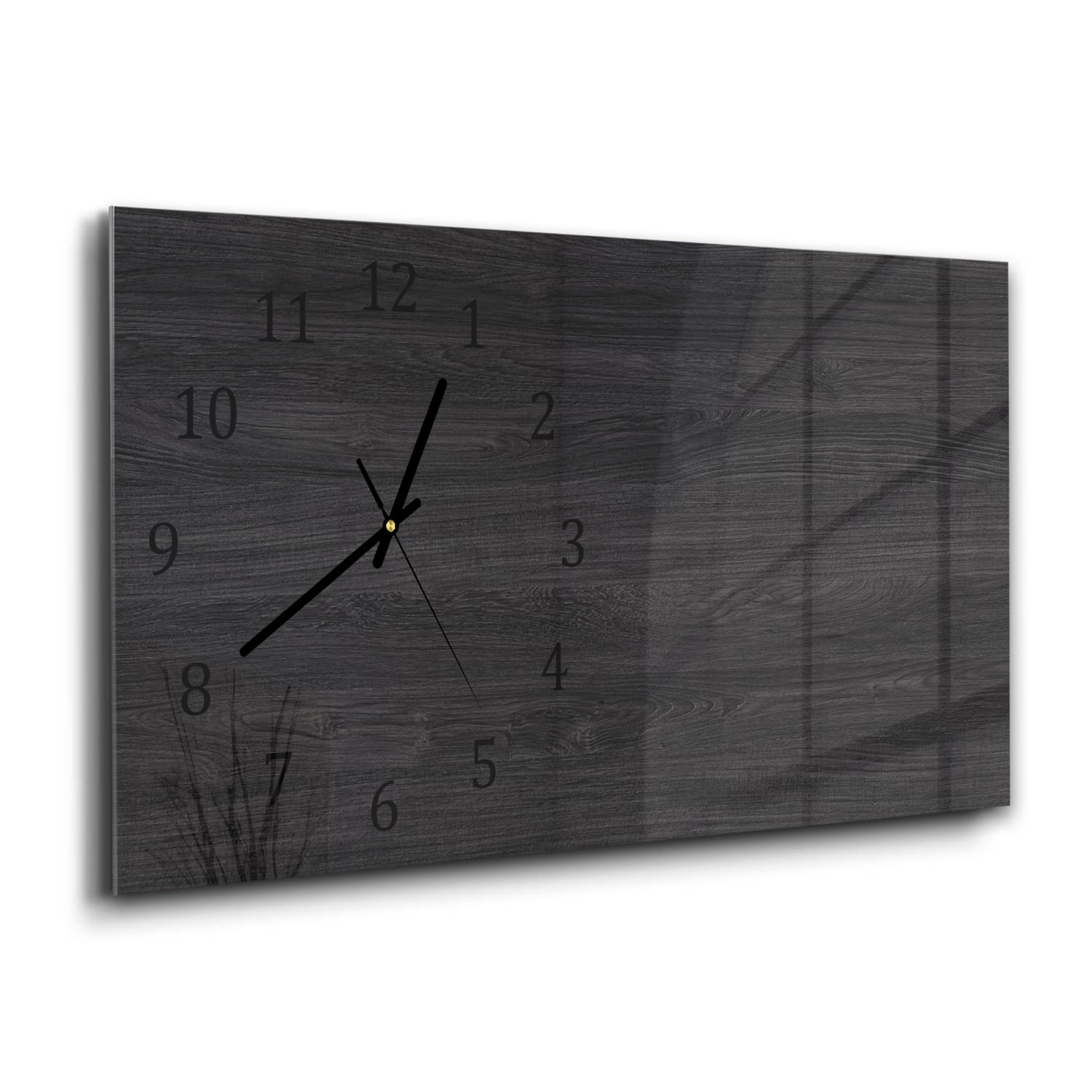 Wanduhr 60x30 - Schwarzes Holz