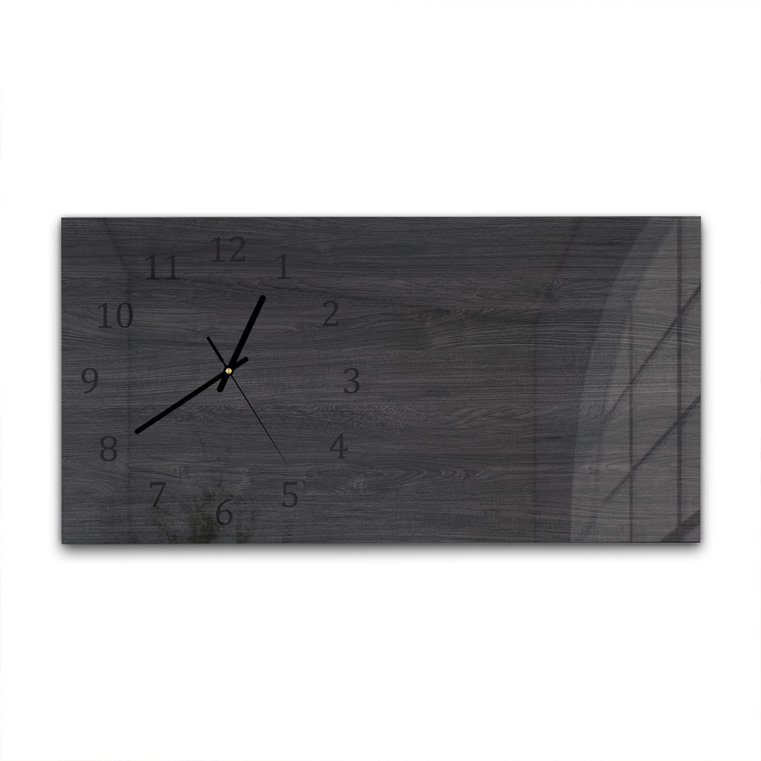 Wanduhr 60x30 - Schwarzes Holz