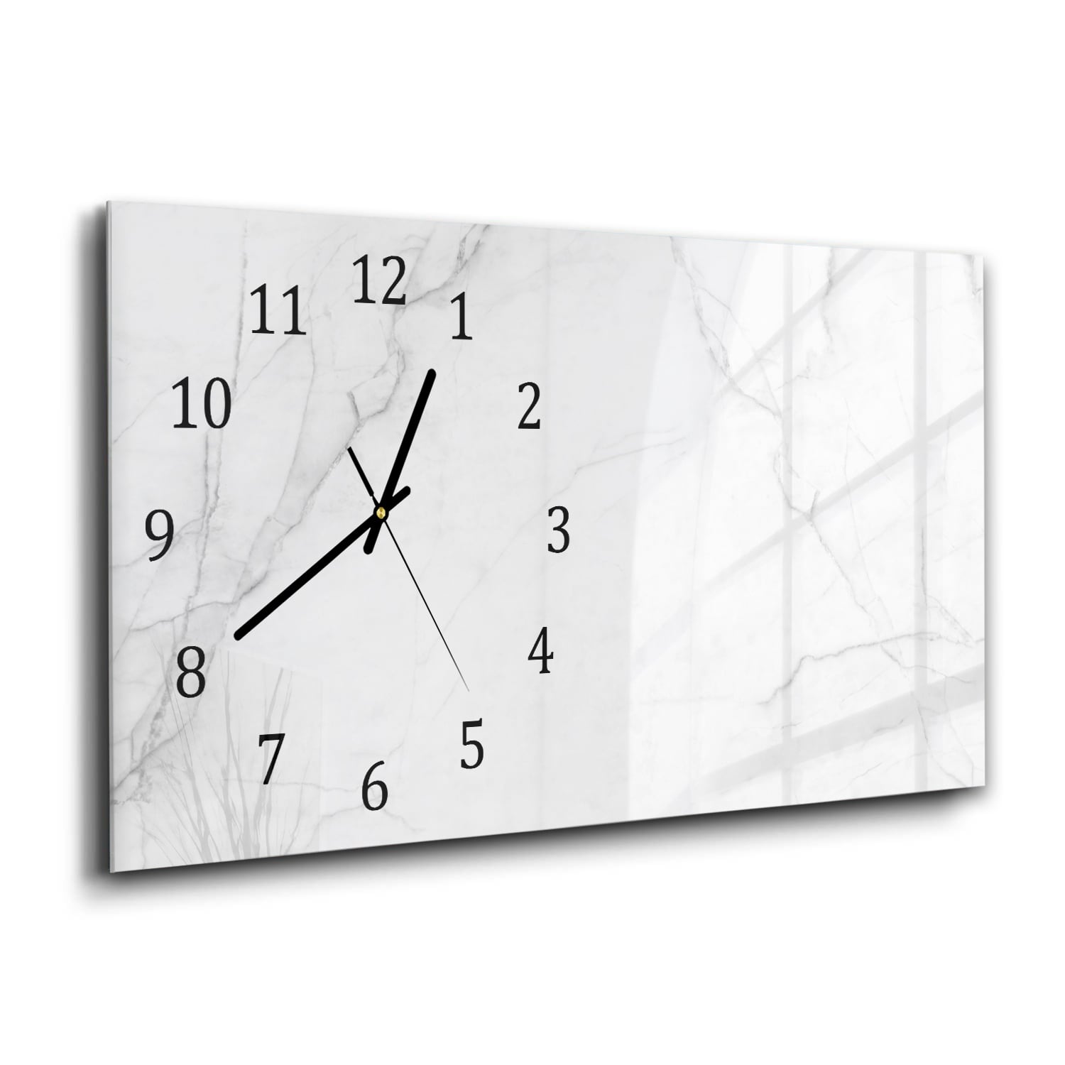 Wanduhr 60x30 - Milchweißer Marmor