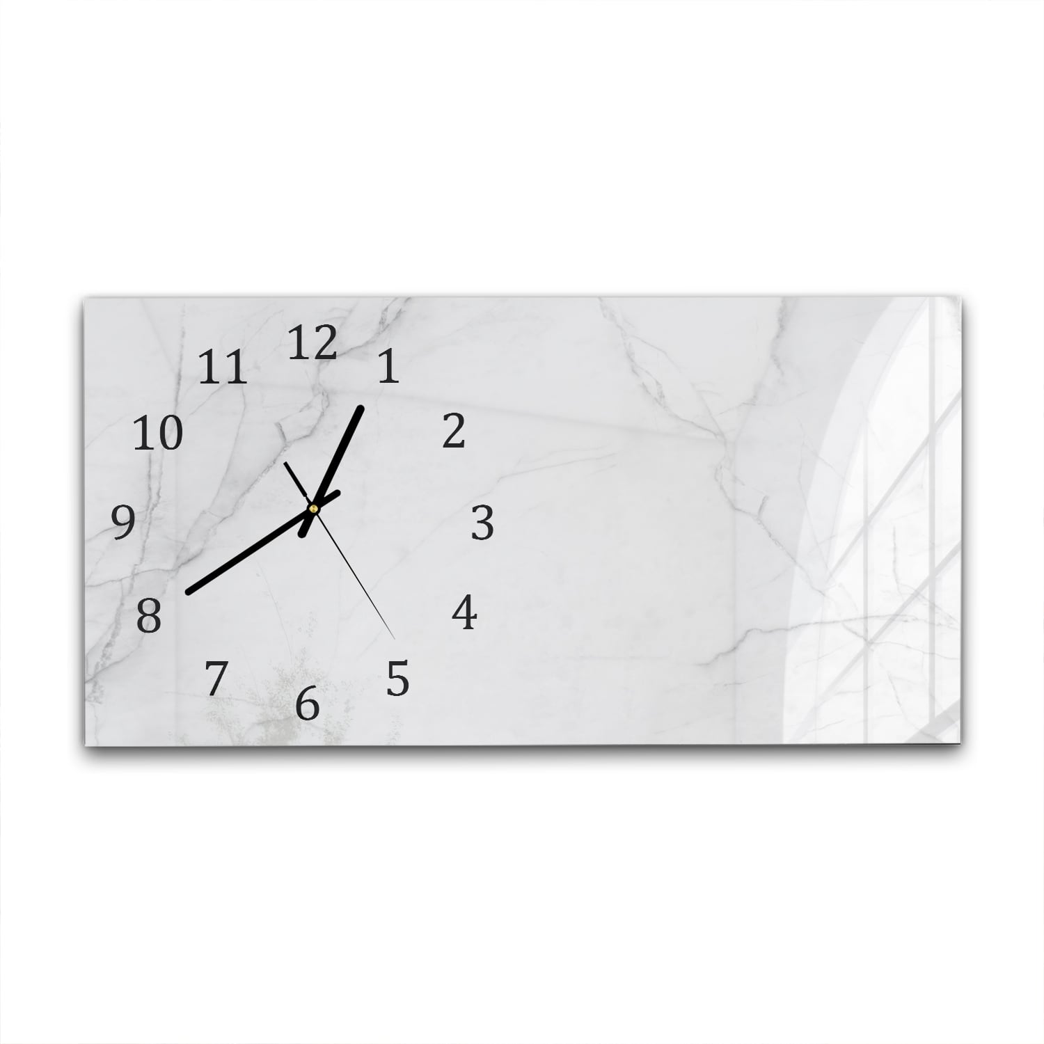 Wanduhr 60x30 - Milchweißer Marmor