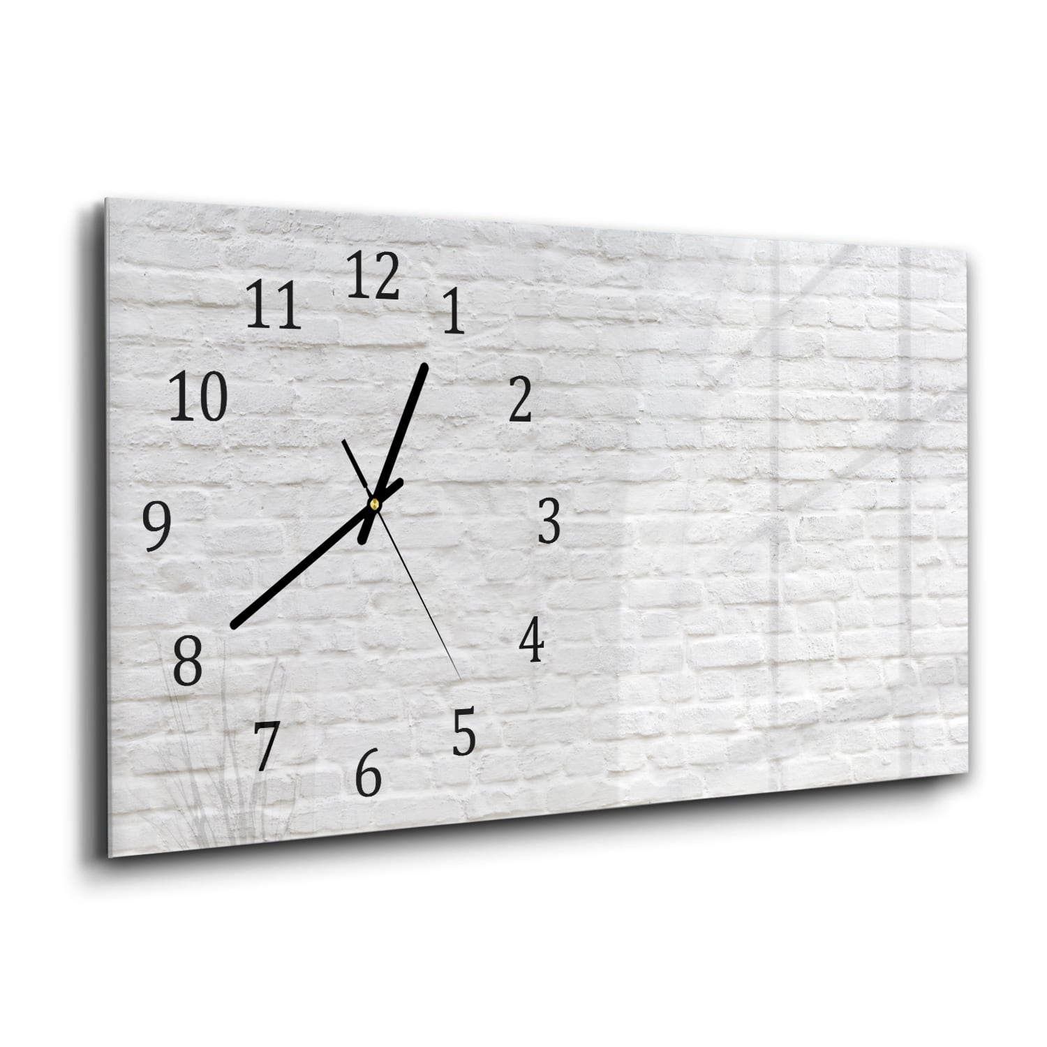 Wanduhr 60x30 - Weiße Steinmauer