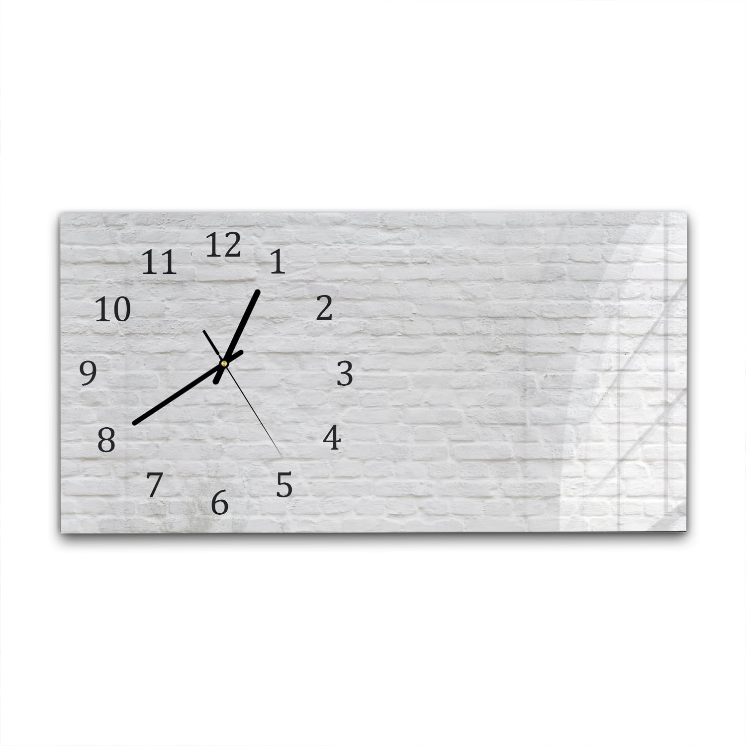 Wanduhr 60x30 - Weiße Steinmauer