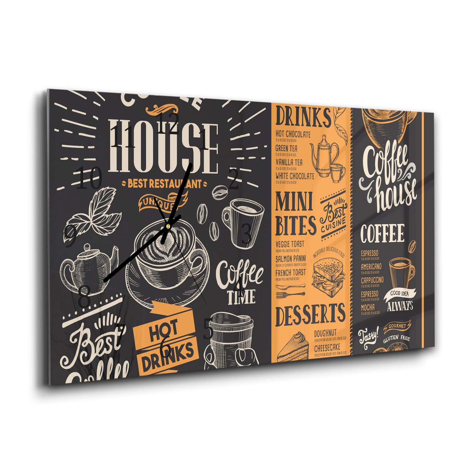 Wanduhr 60x30 - Kaffee-Flyer
