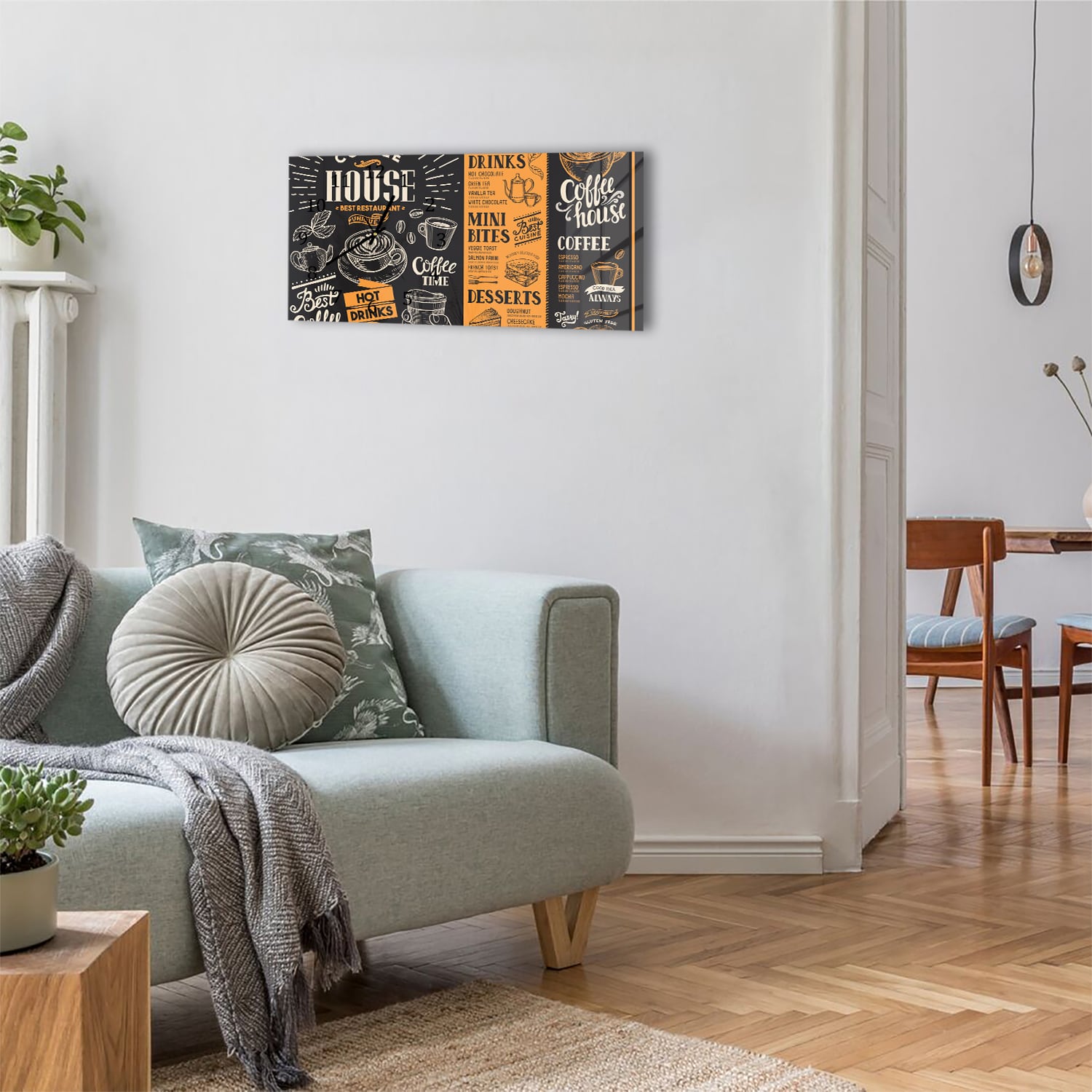 Wanduhr 60x30 - Kaffee-Flyer