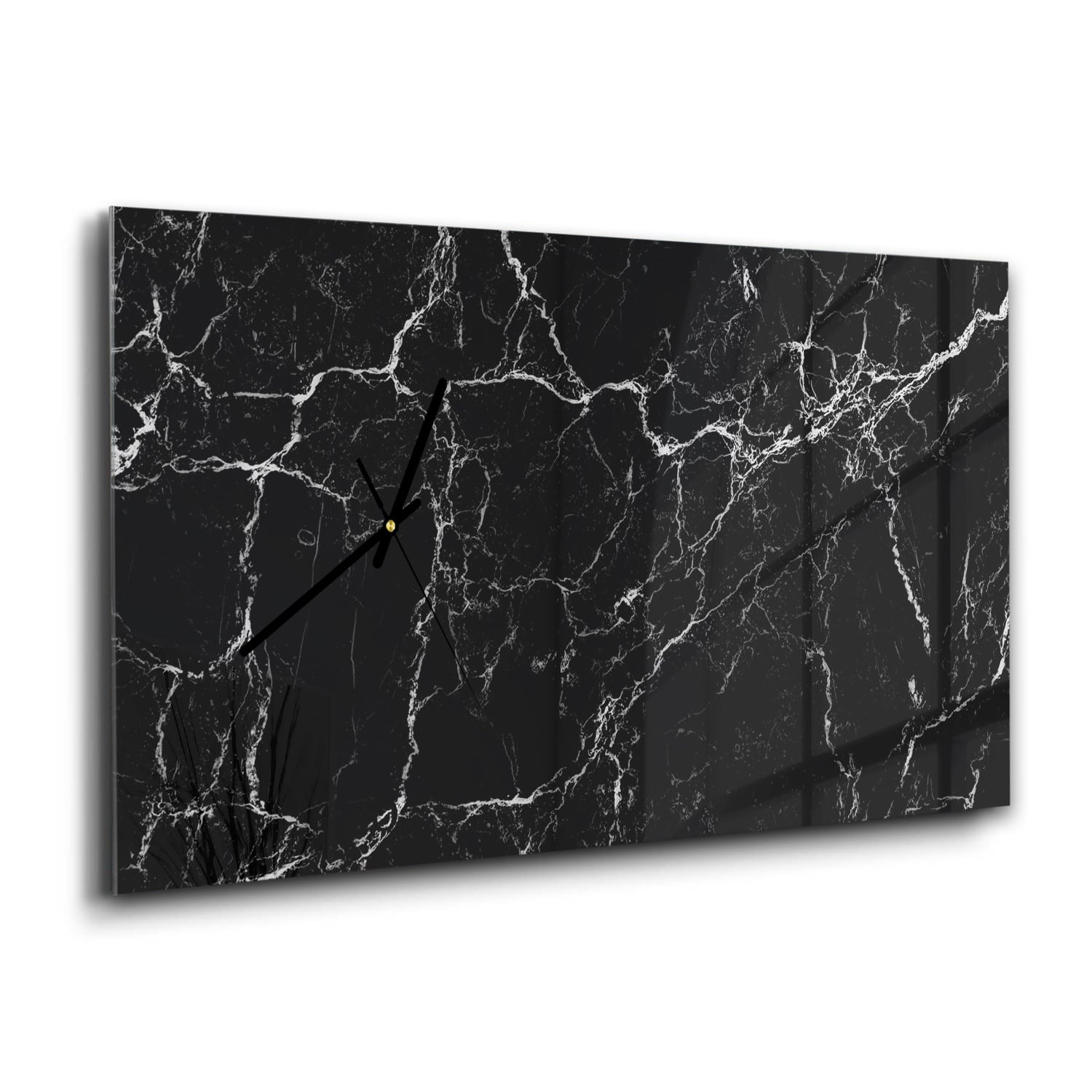 Wanduhr 60x30 - Nacht-Marmor