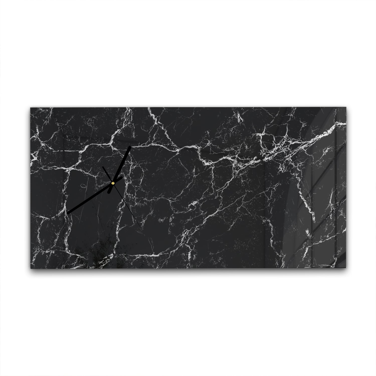 Wanduhr 60x30 - Nacht-Marmor