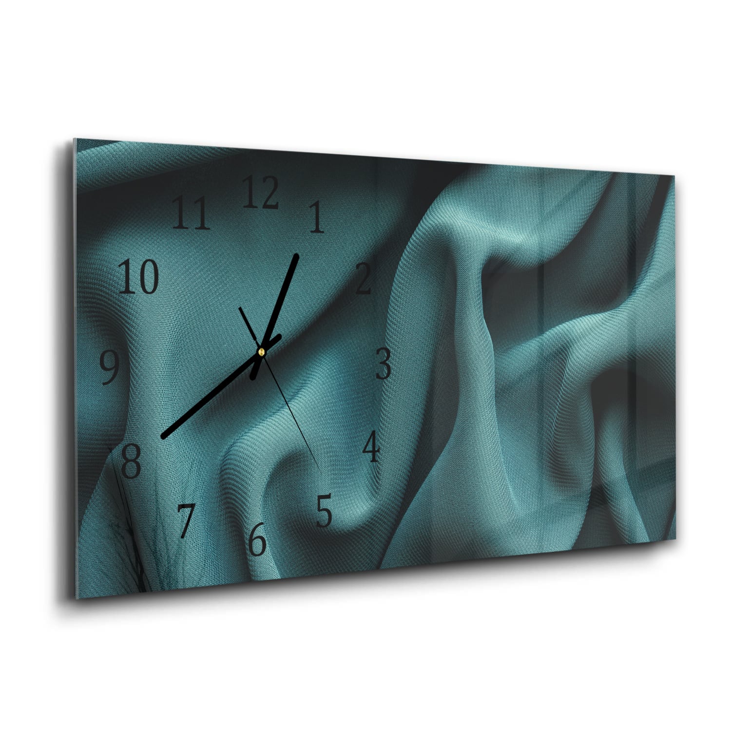 Wanduhr 60x30 - Grüne Stofftextur