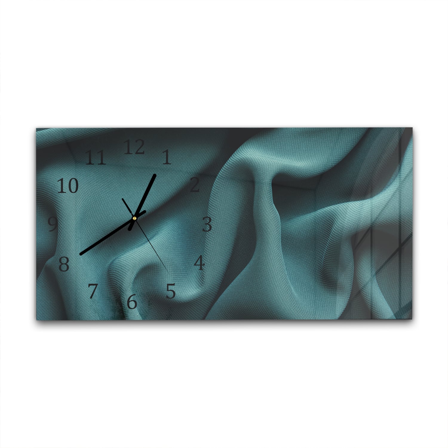 Wanduhr 60x30 - Grüne Stofftextur