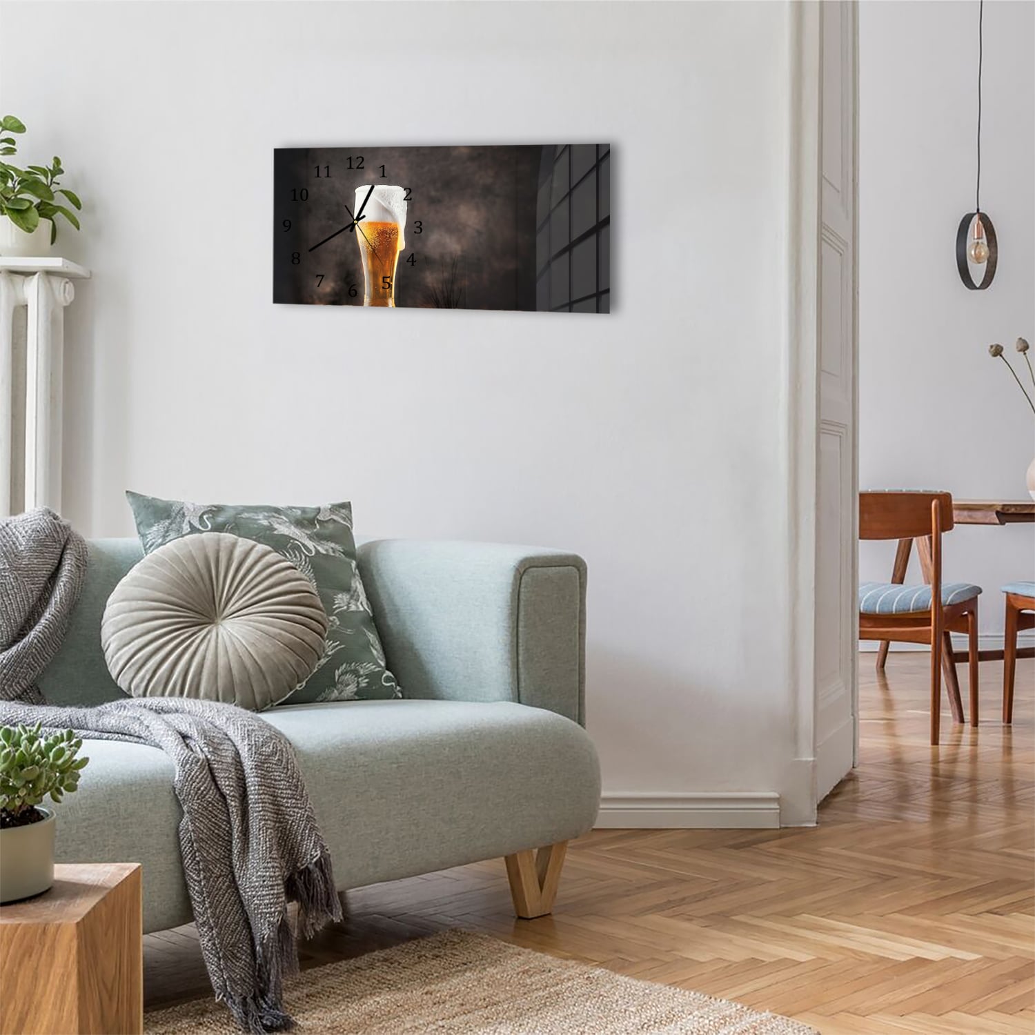 Wanduhr 60x30 - Erfrischendes Bier