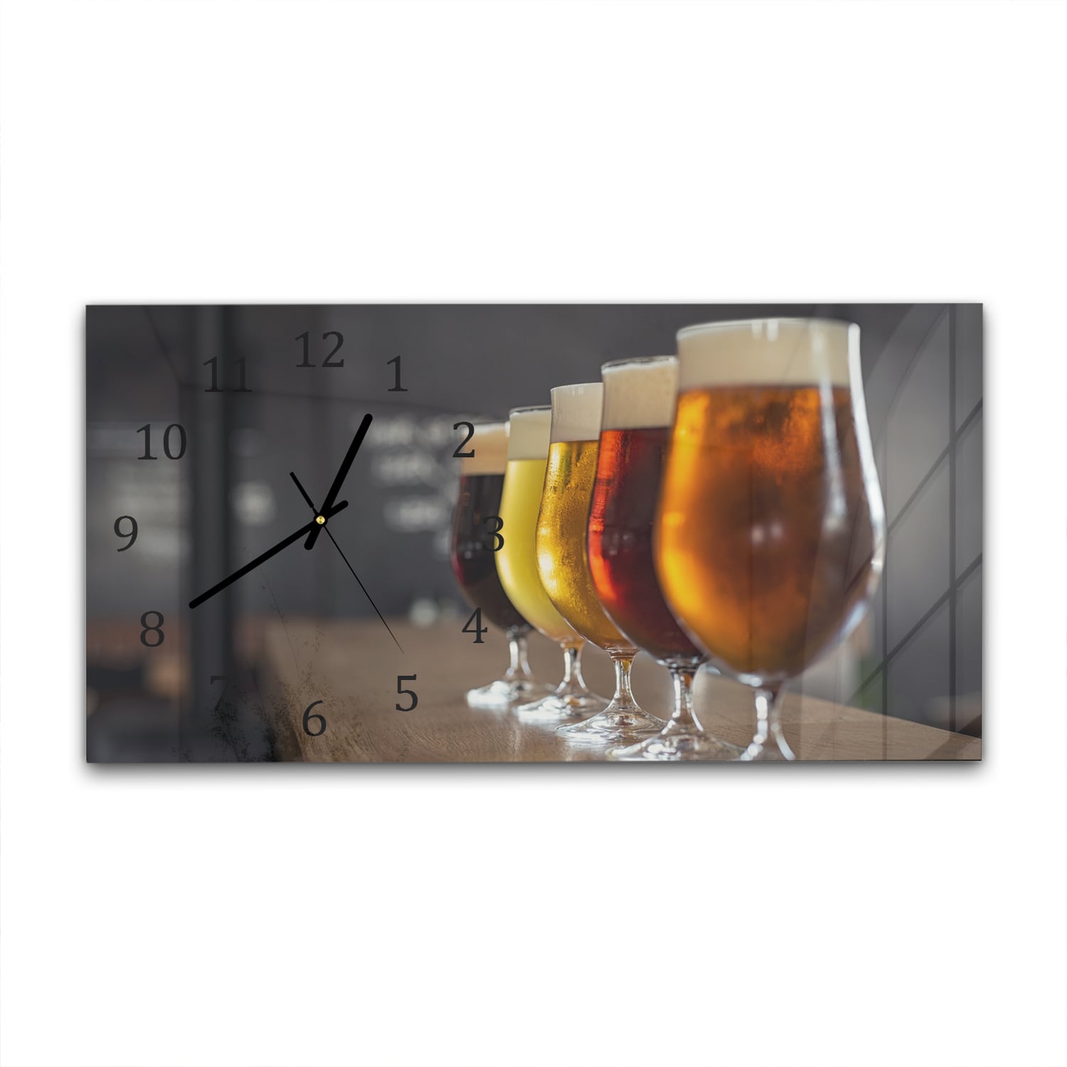 Wanduhr 60x30 - Verschiedene Biere