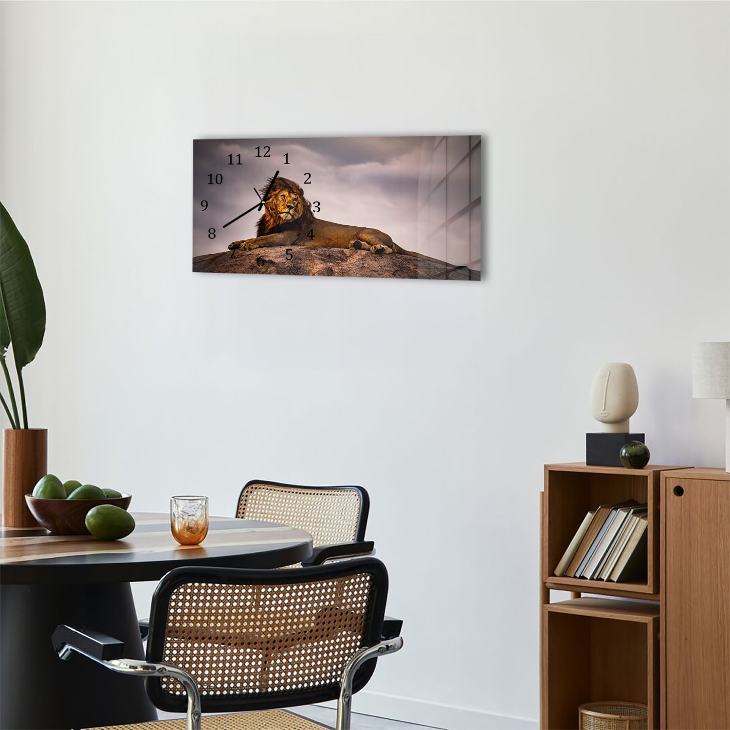Wanduhr 60x30 - Löwe