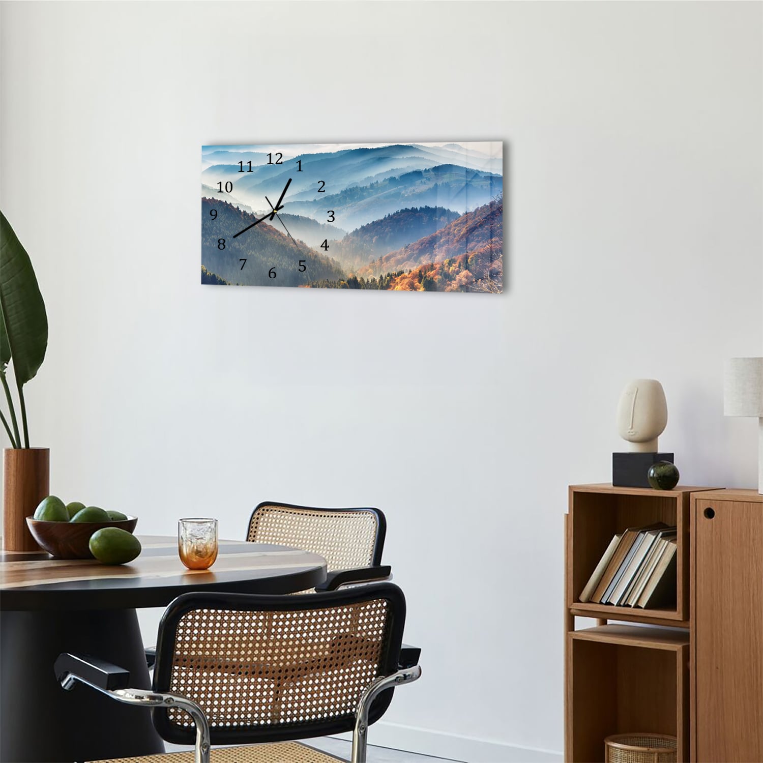 Wanduhr 60x30 - Berglandschaft